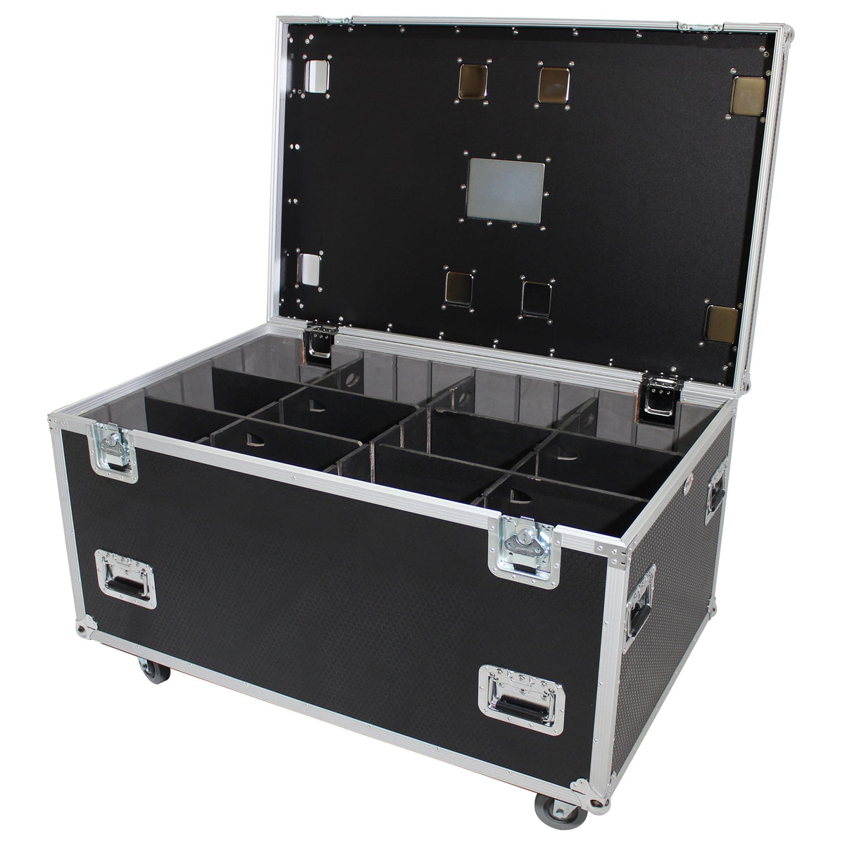 ProX TruckPax Utility ATA Flight Case Truck Storage Road Case with Dividers Tray and 4" in casters – 48"x30"x30" Ext.