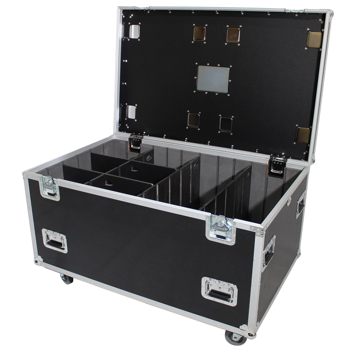 ProX TruckPax Utility ATA Flight Case Truck Storage Road Case with Dividers Tray and 4" in casters – 48"x30"x30" Ext.