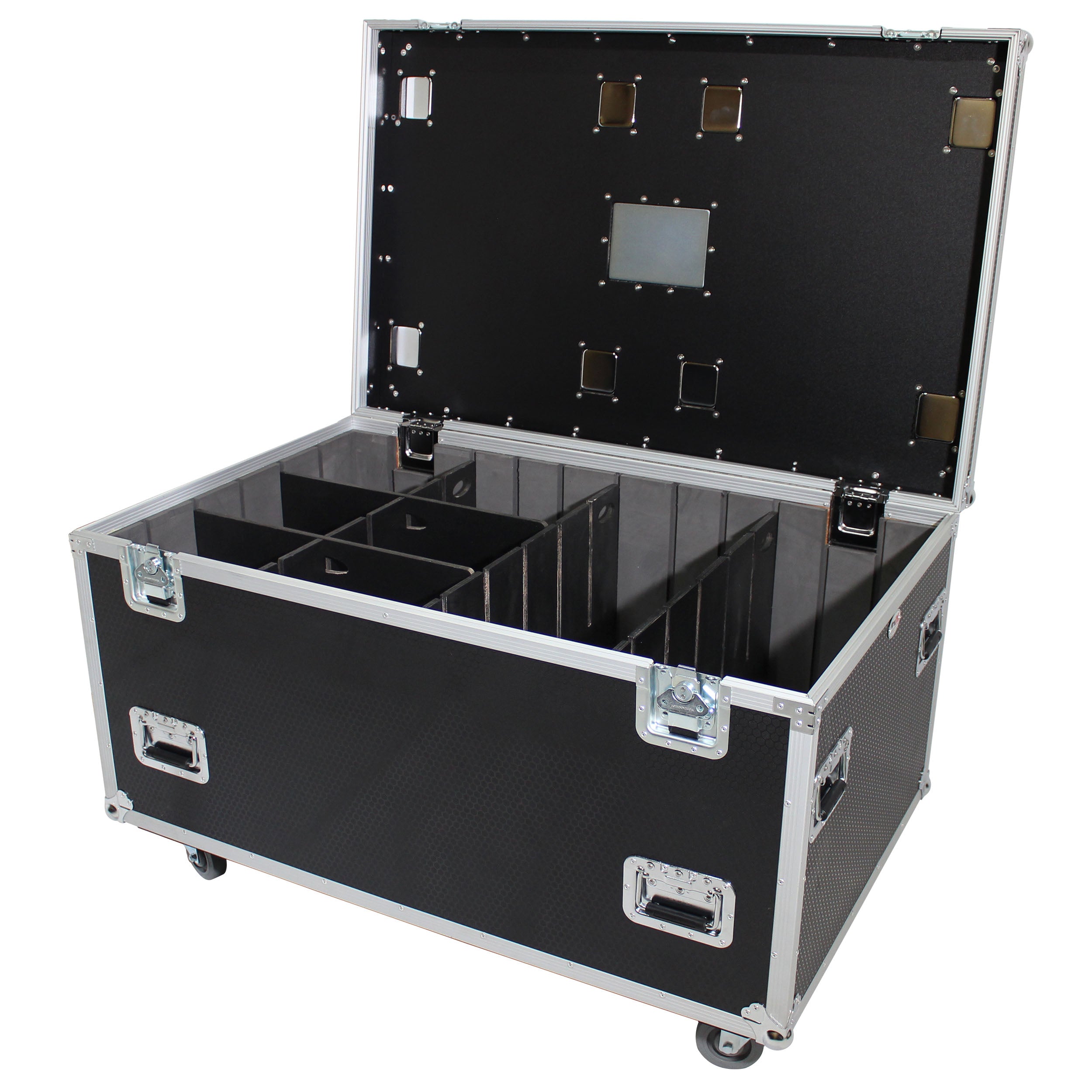 ProX TruckPax Utility ATA Flight Case Truck Storage Road Case with Dividers Tray and 4" in casters – 48"x30"x30" Ext