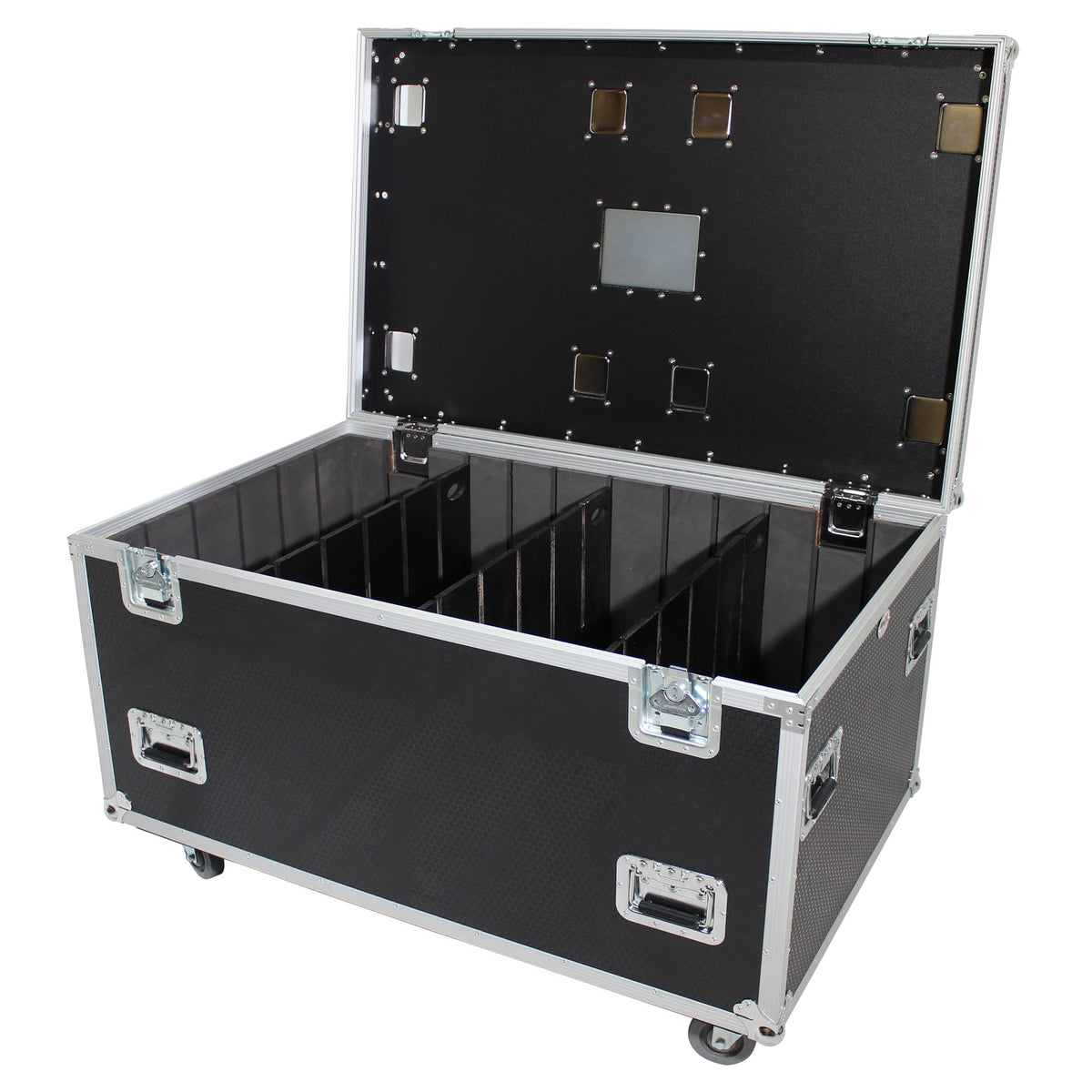 ProX TruckPax Utility ATA Flight Case Truck Storage Road Case with Dividers Tray and 4" in casters – 48"x30"x30" Ext.