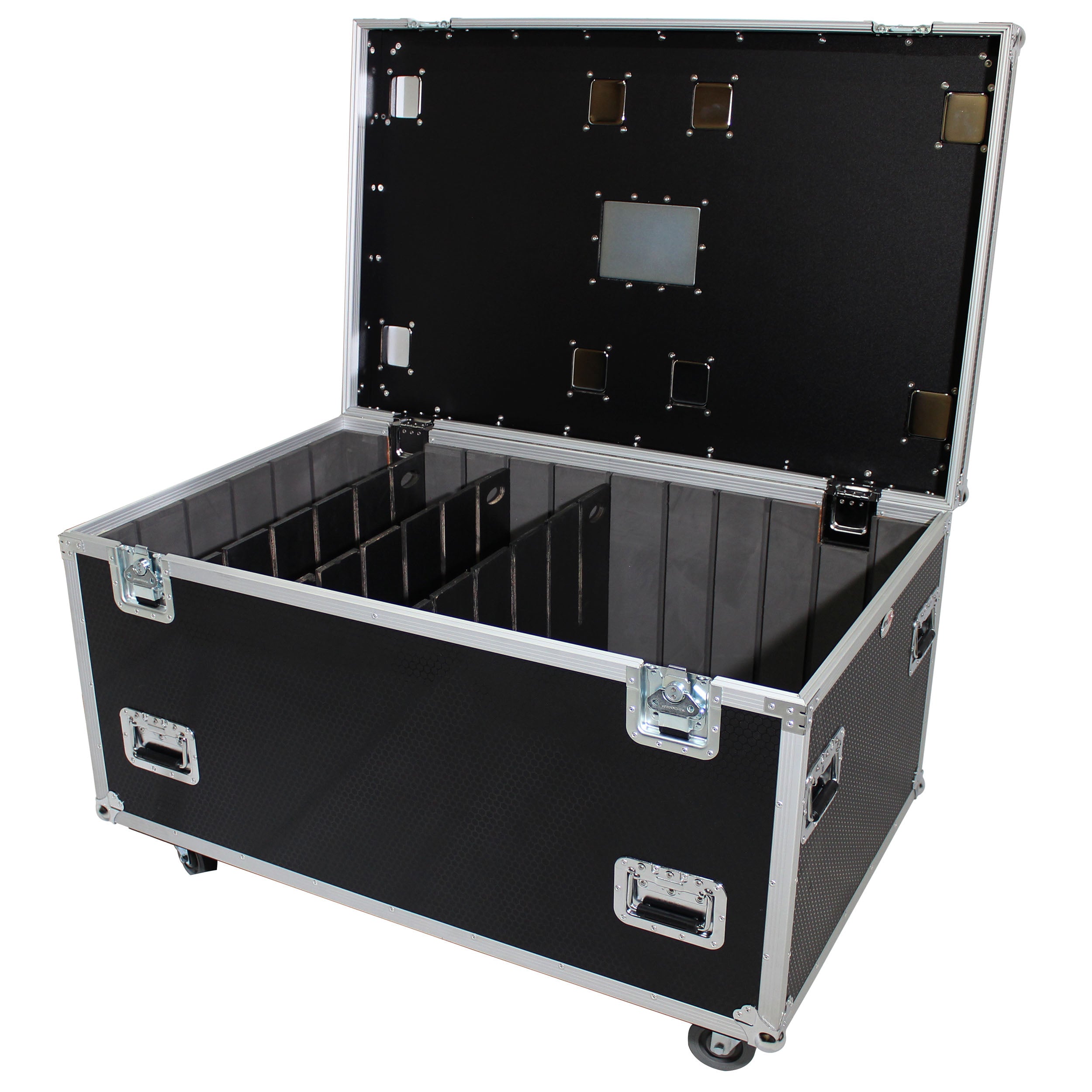 ProX TruckPax Utility ATA Flight Case Truck Storage Road Case with Dividers Tray and 4" in casters – 48"x30"x30" Ext