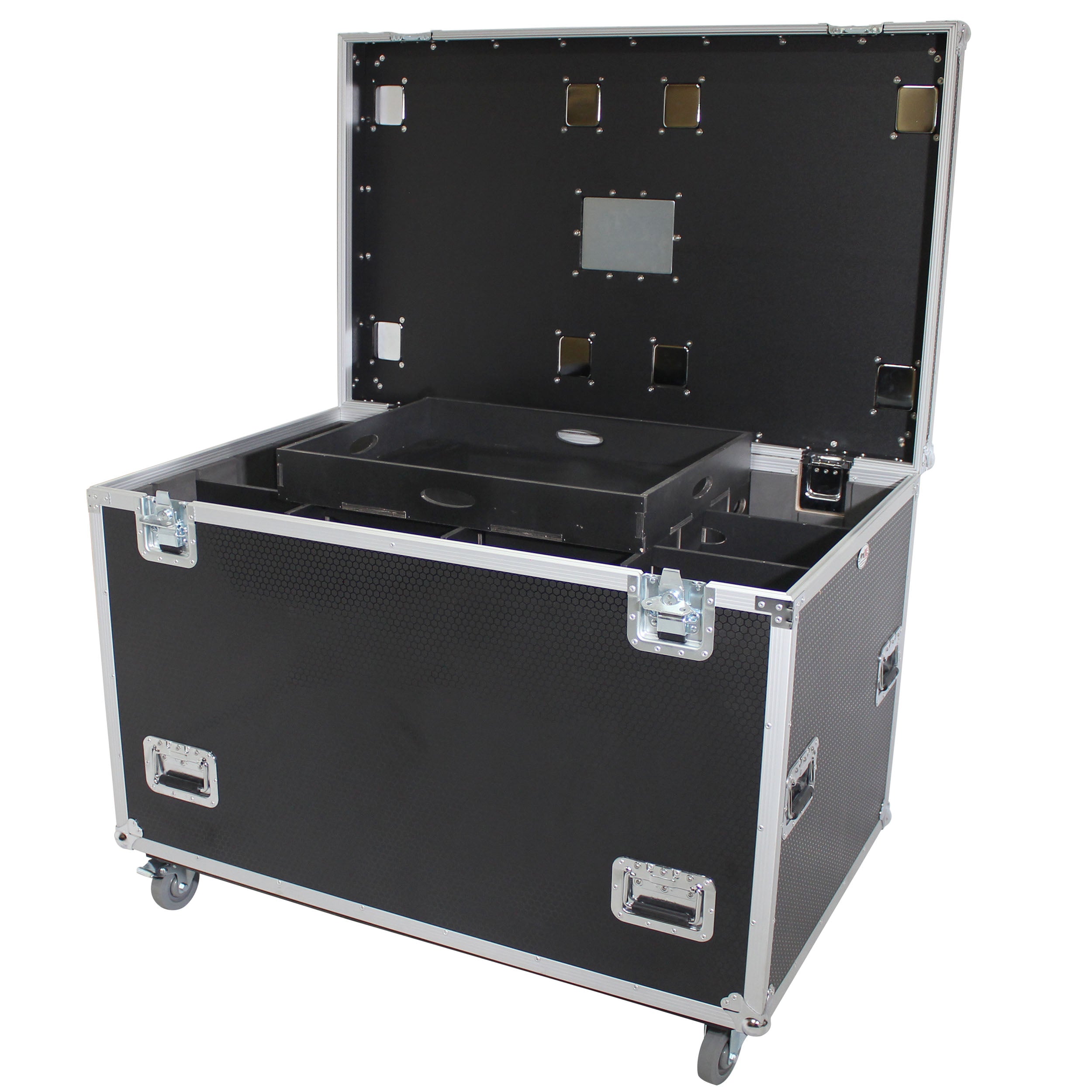 ProX TruckPax Utility ATA Flight Case Truck Storage Road Case with Dividers Tray and 4" in casters – 48"x30"x36" Ext