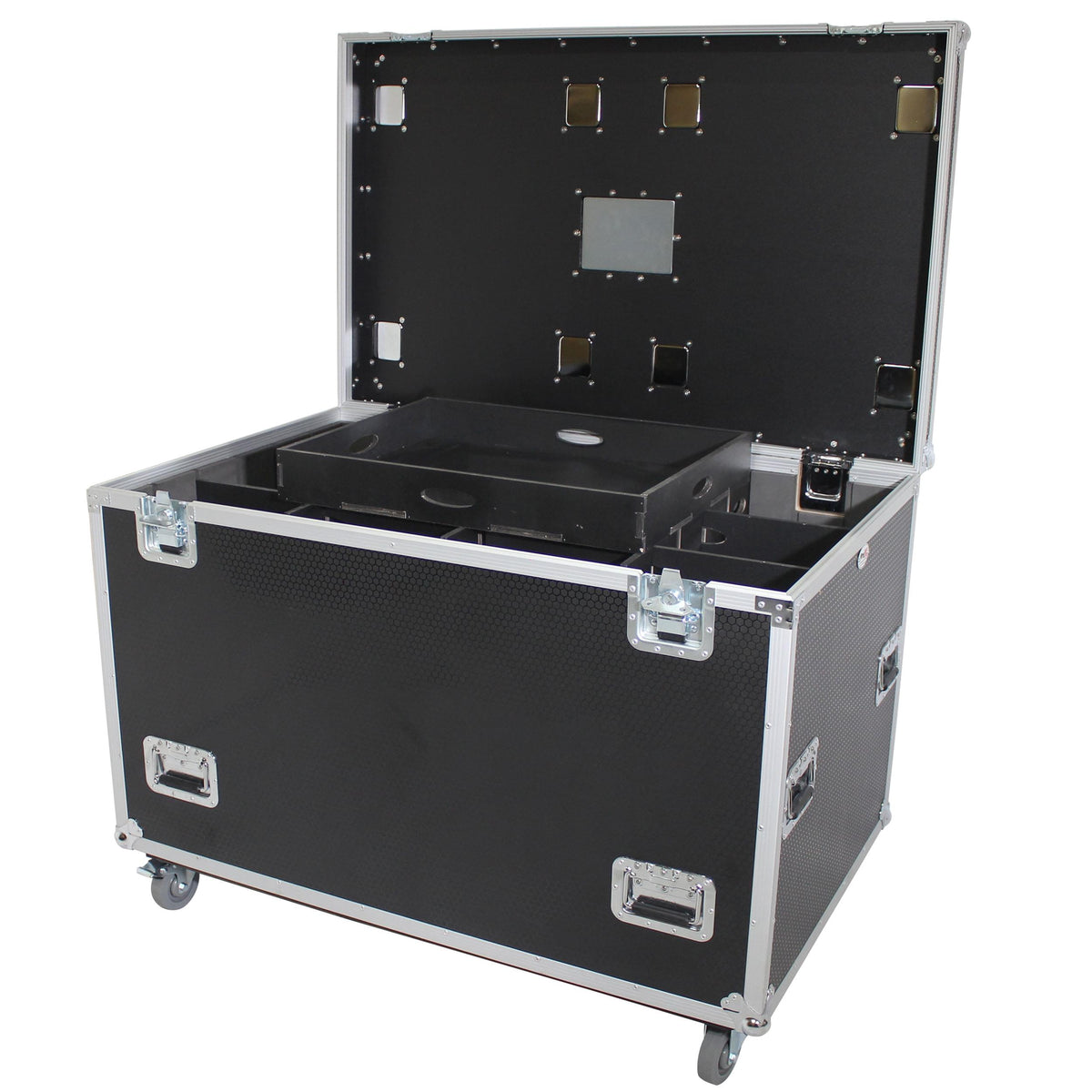 ProX TruckPax Utility ATA Flight Case Truck Storage Road Case with Dividers Tray and 4" in casters – 48"x30"x36" Ext.