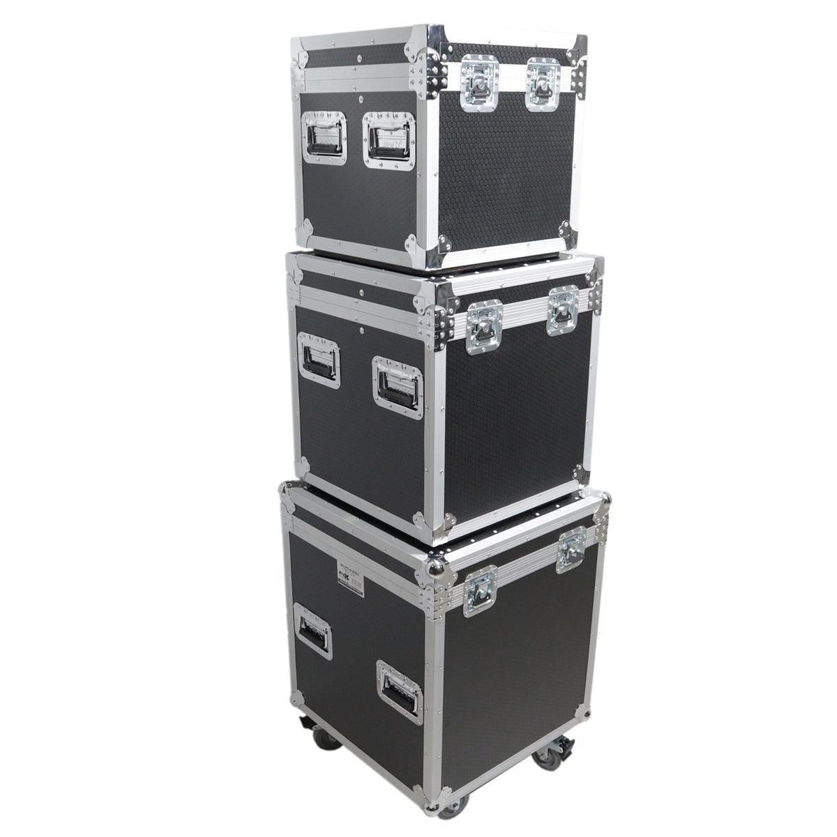ProX Package of 3 Utility ATA Flight Travel Storage Road Case – Includes 1-Large 1-Medium 1-Small Size with 4" Casters.
