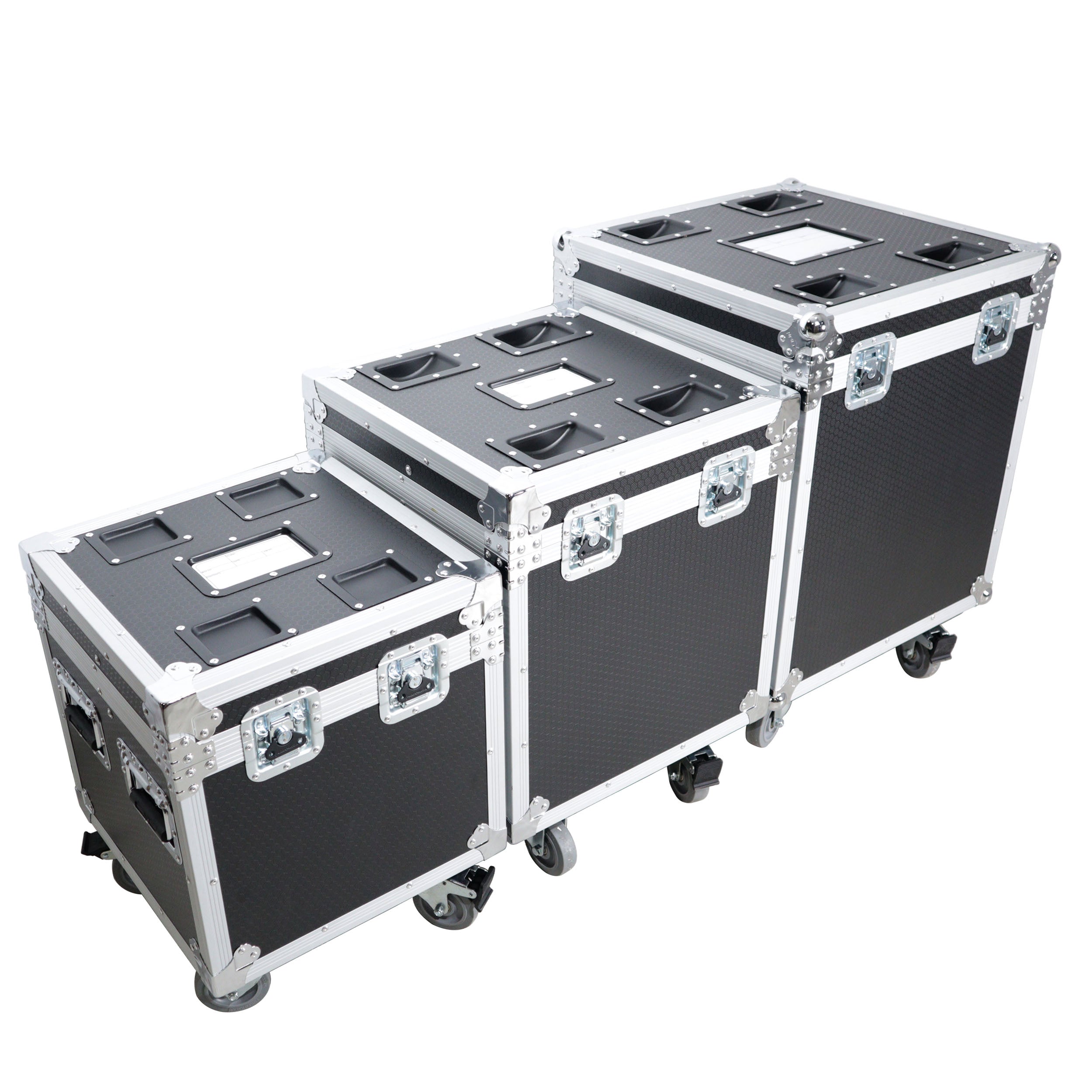ProX Package of 3 Utility ATA Flight Travel Storage Road Case – Includes 1-Large 1-Medium 1-Small Size with 4" Casters