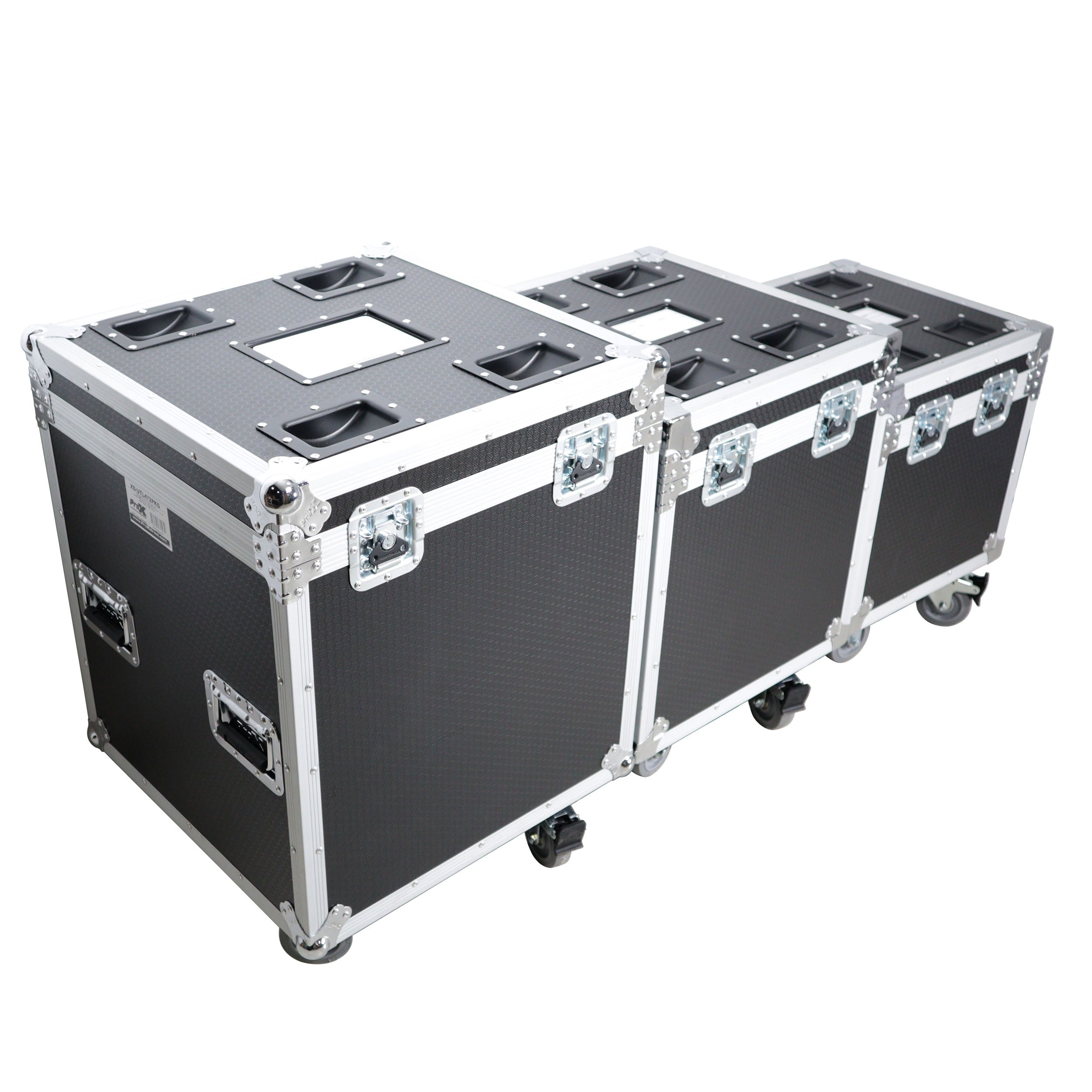 ProX Package of 3 Utility ATA Flight Travel Storage Road Case – Includes 1-Large 1-Medium 1-Small Size with 4" Casters