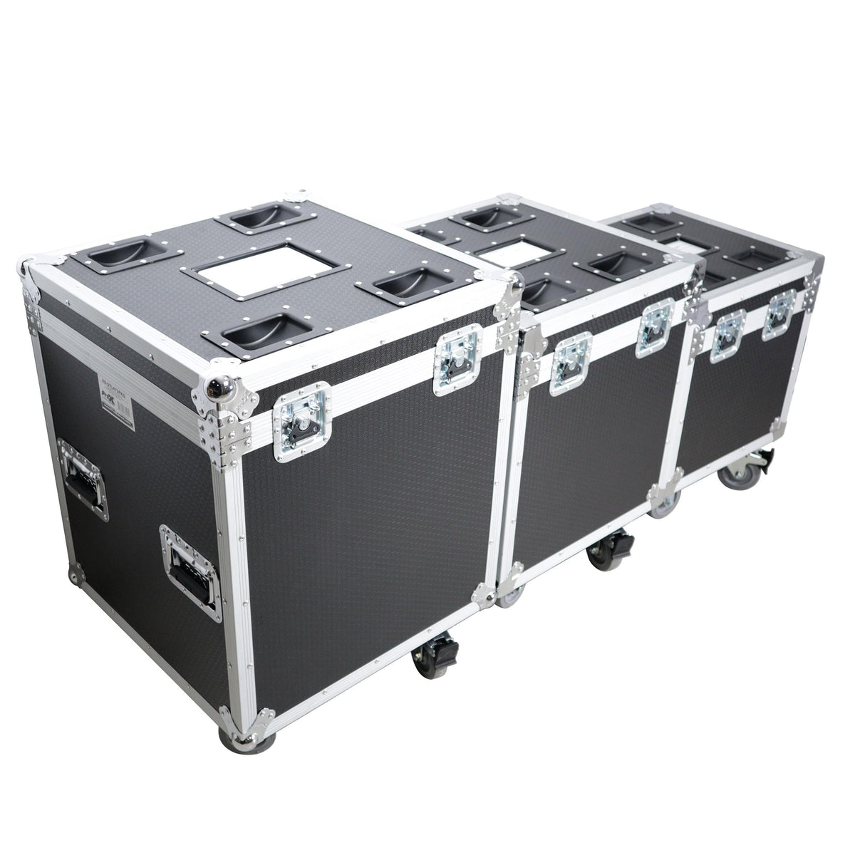 ProX Package of 3 Utility ATA Flight Travel Storage Road Case – Includes 1-Large 1-Medium 1-Small Size with 4" Casters.