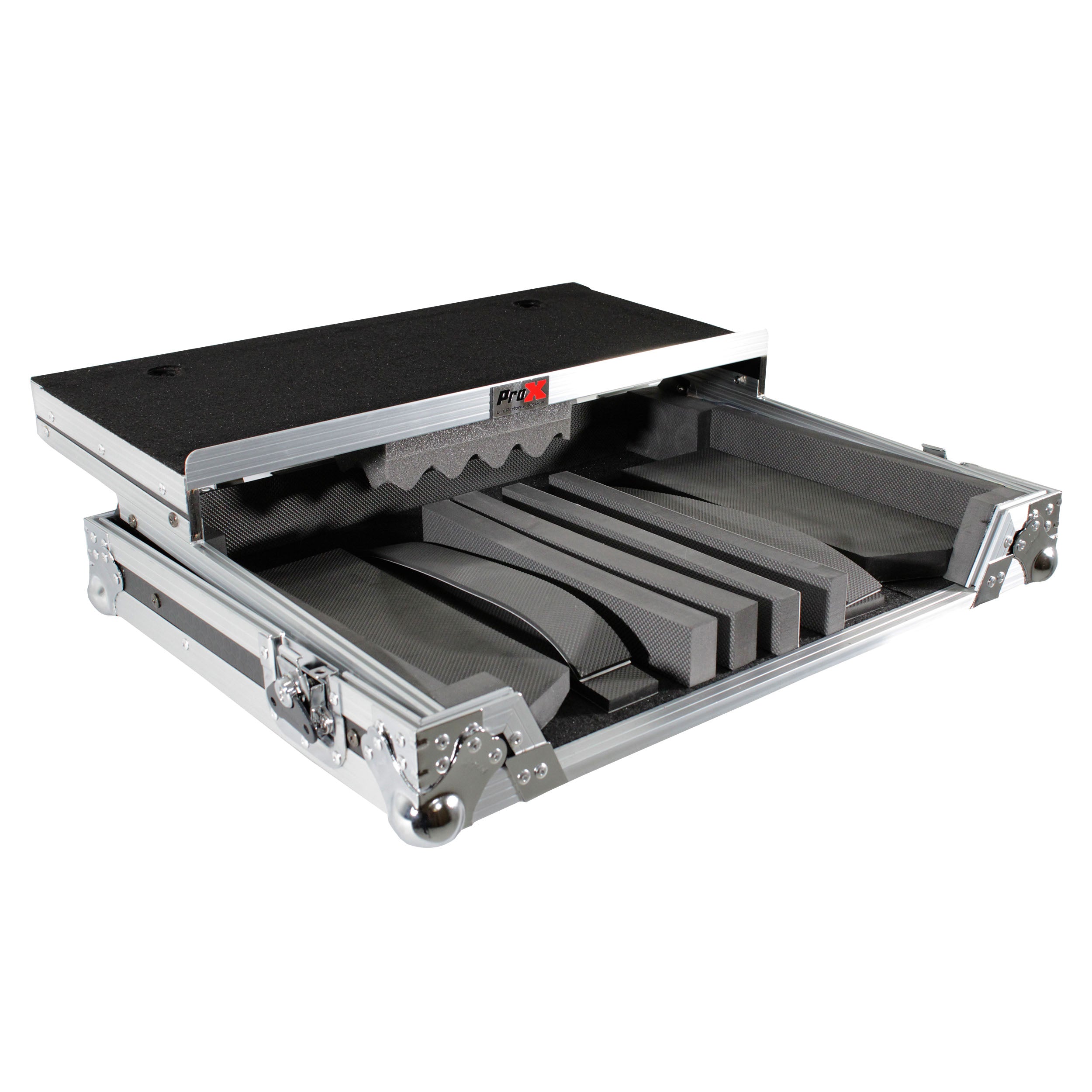 ProX Universal Flight Style Road Case for Medium Sized DJ Controllers with Sliding Laptop Shelf