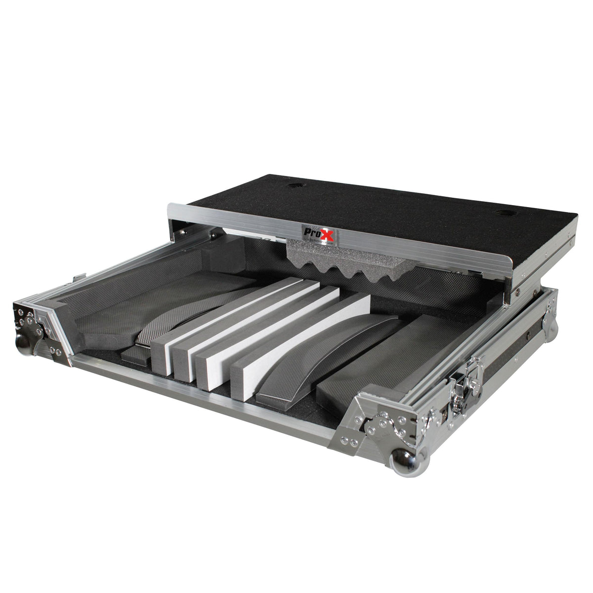 ProX Universal Flight Style Road Case for Medium Sized DJ Controllers with Sliding Laptop Shelf.