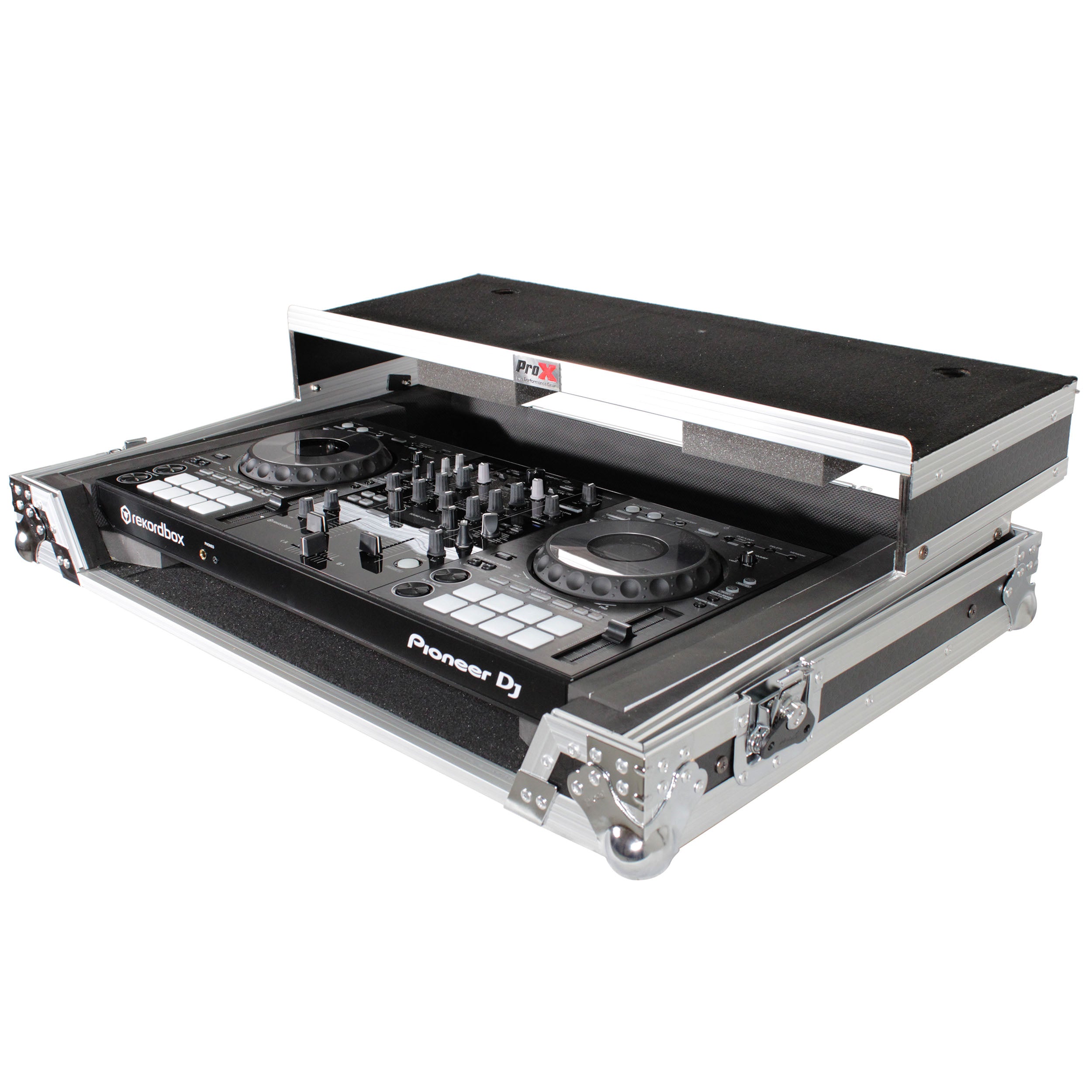 ProX Universal Flight Style Road Case for Large Sized DJ Controllers with Sliding Laptop Shelf