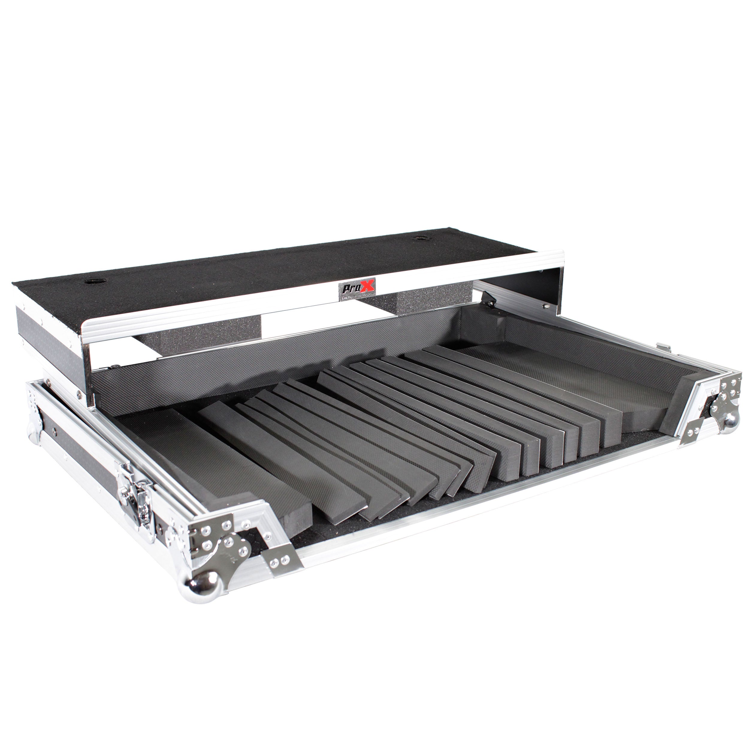 ProX Universal Flight Style Road Case for Large Sized DJ Controllers with Sliding Laptop Shelf
