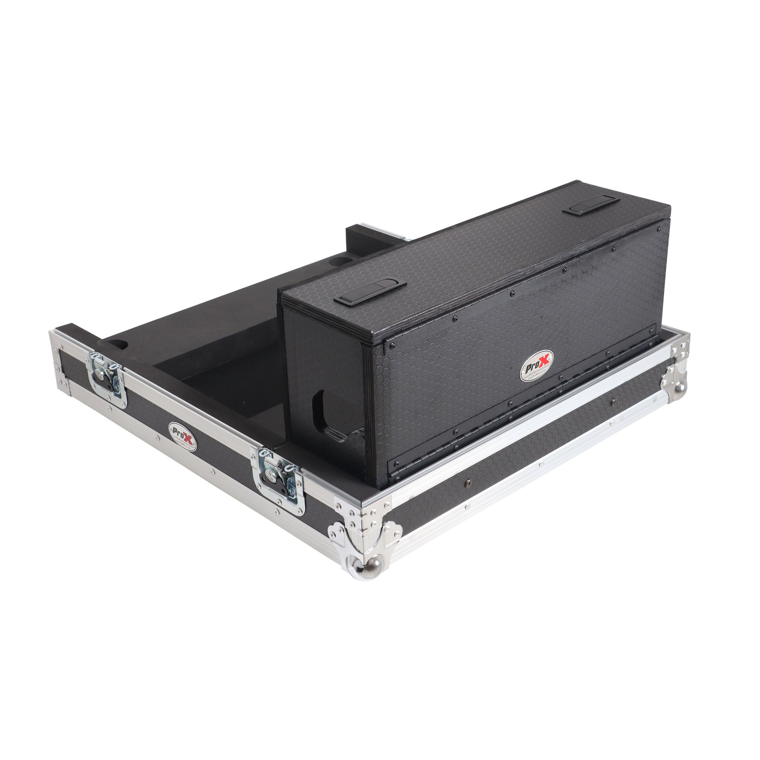ProX ATA Digital Audio Mixer Flight Case for Waves eMotion LV1 Classic Console with Doghouse compartment and 4x Caster wheels