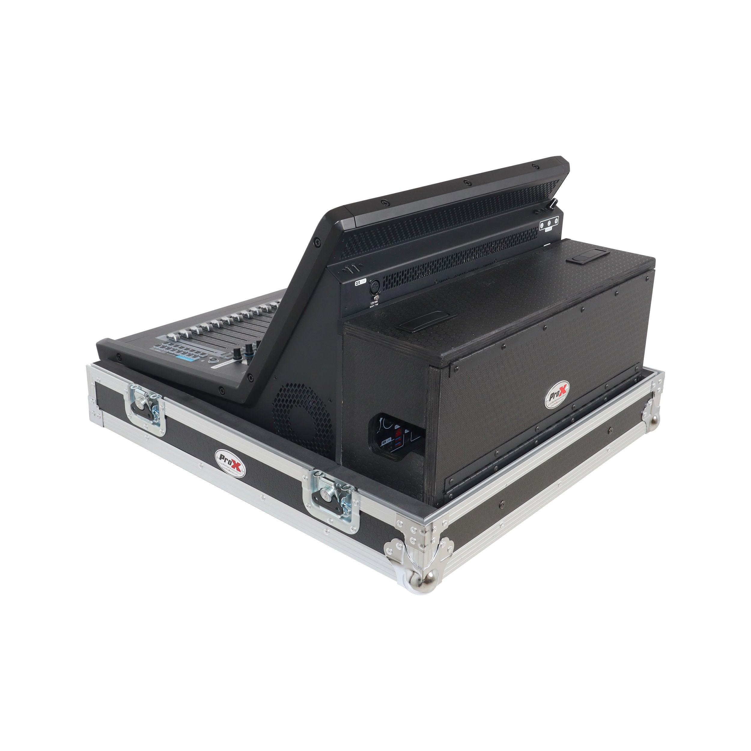 ProX ATA Digital Audio Mixer Flight Case for Waves eMotion LV1 Classic Console with Doghouse compartment and 4x Caster wheels