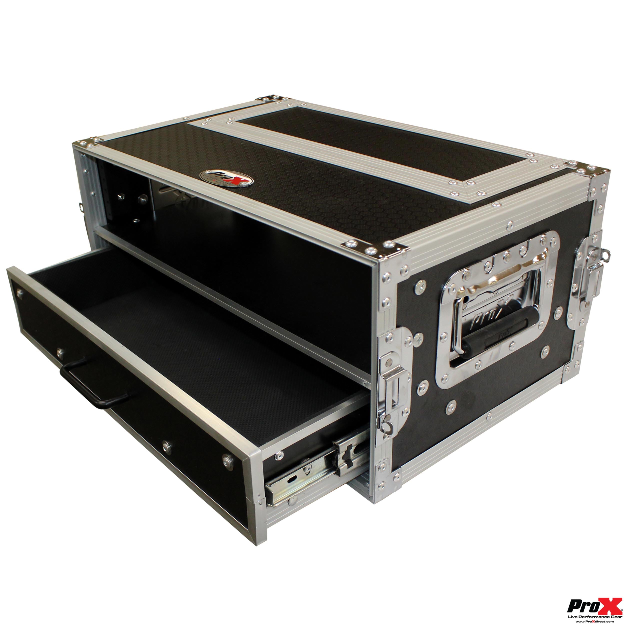 ProX Flight Case ATA Style Rack Case 12 In. Deep 2U W-2U Drawer