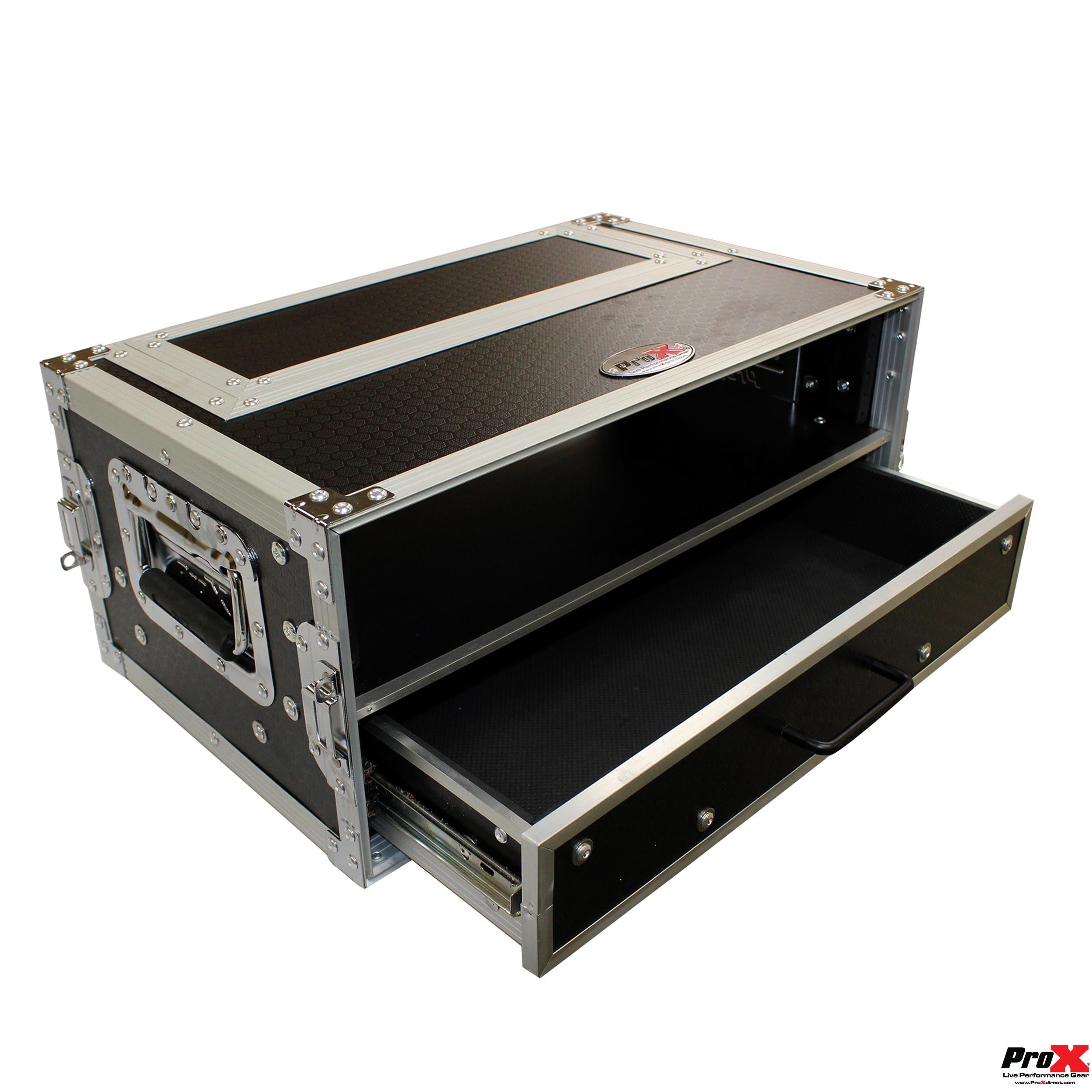 ProX Flight Case ATA Style Rack Case 12 In. Deep 2U W-2U Drawer