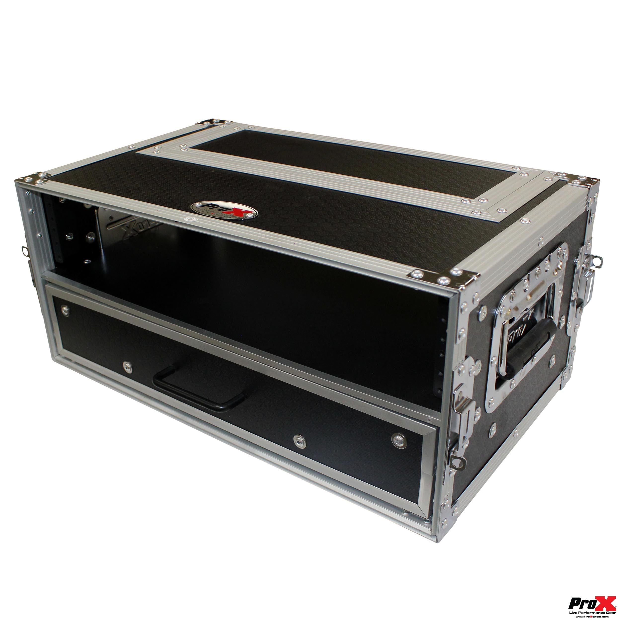 ProX Flight Case ATA Style Rack Case 12 In. Deep 2U W-2U Drawer