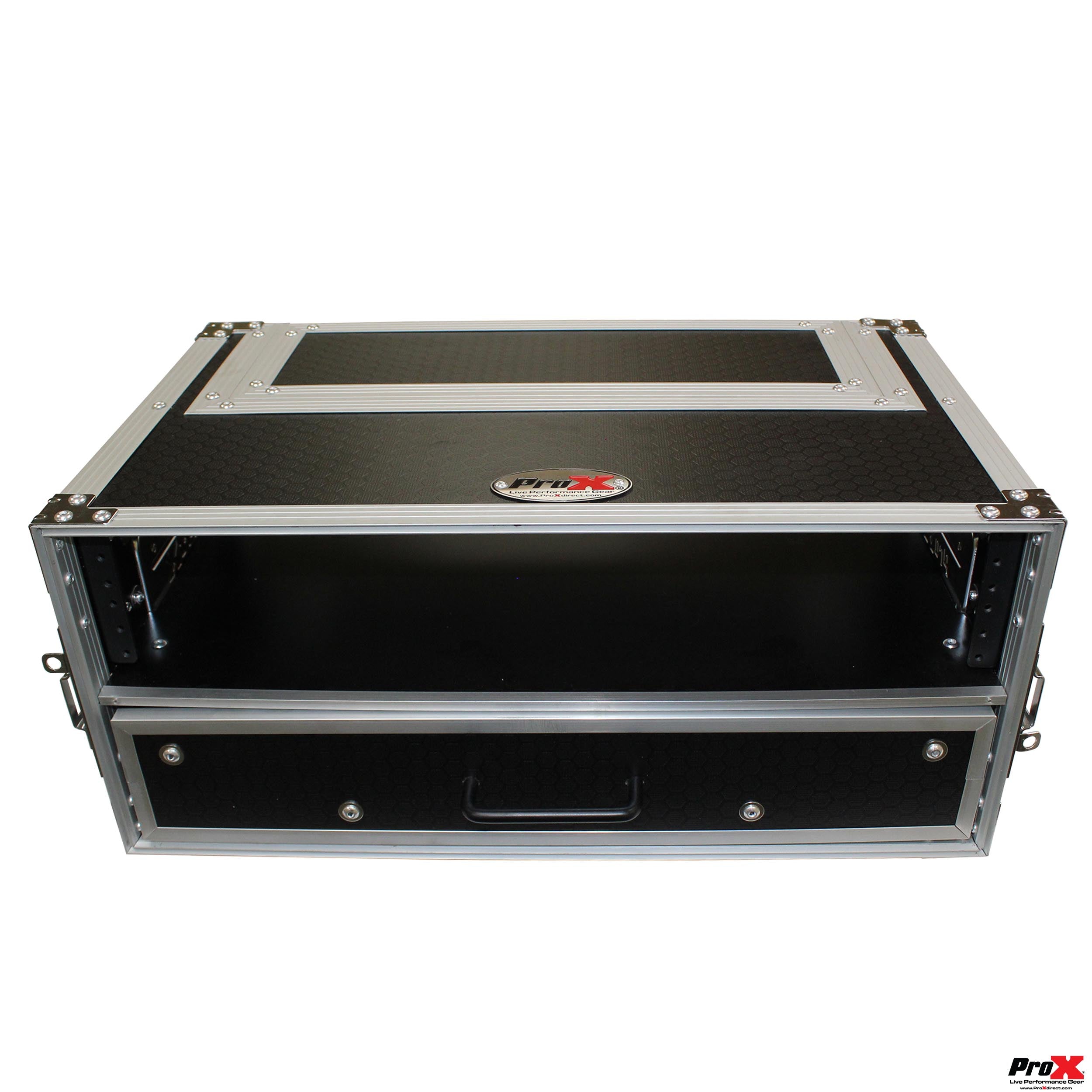 ProX Flight Case ATA Style Rack Case 12 In. Deep 2U W-2U Drawer