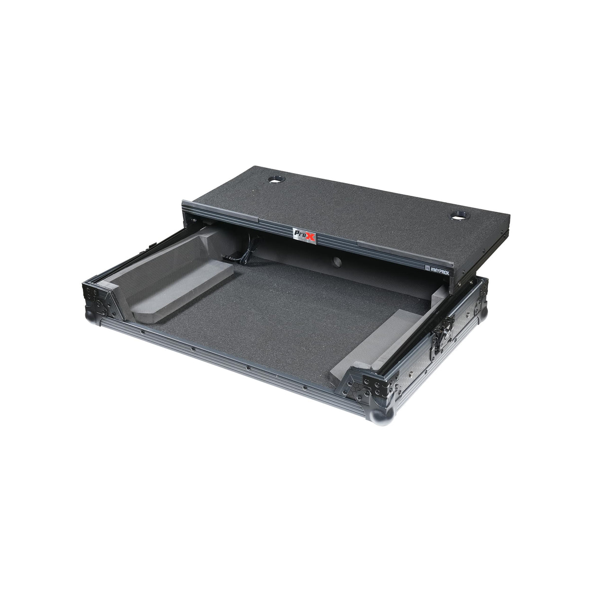 Estuche de Vuelo ProX ATA para Controlador de DJ AlphaTheta XDJ-AN con Bandeja para Portátil y LED RGB Todo Negro