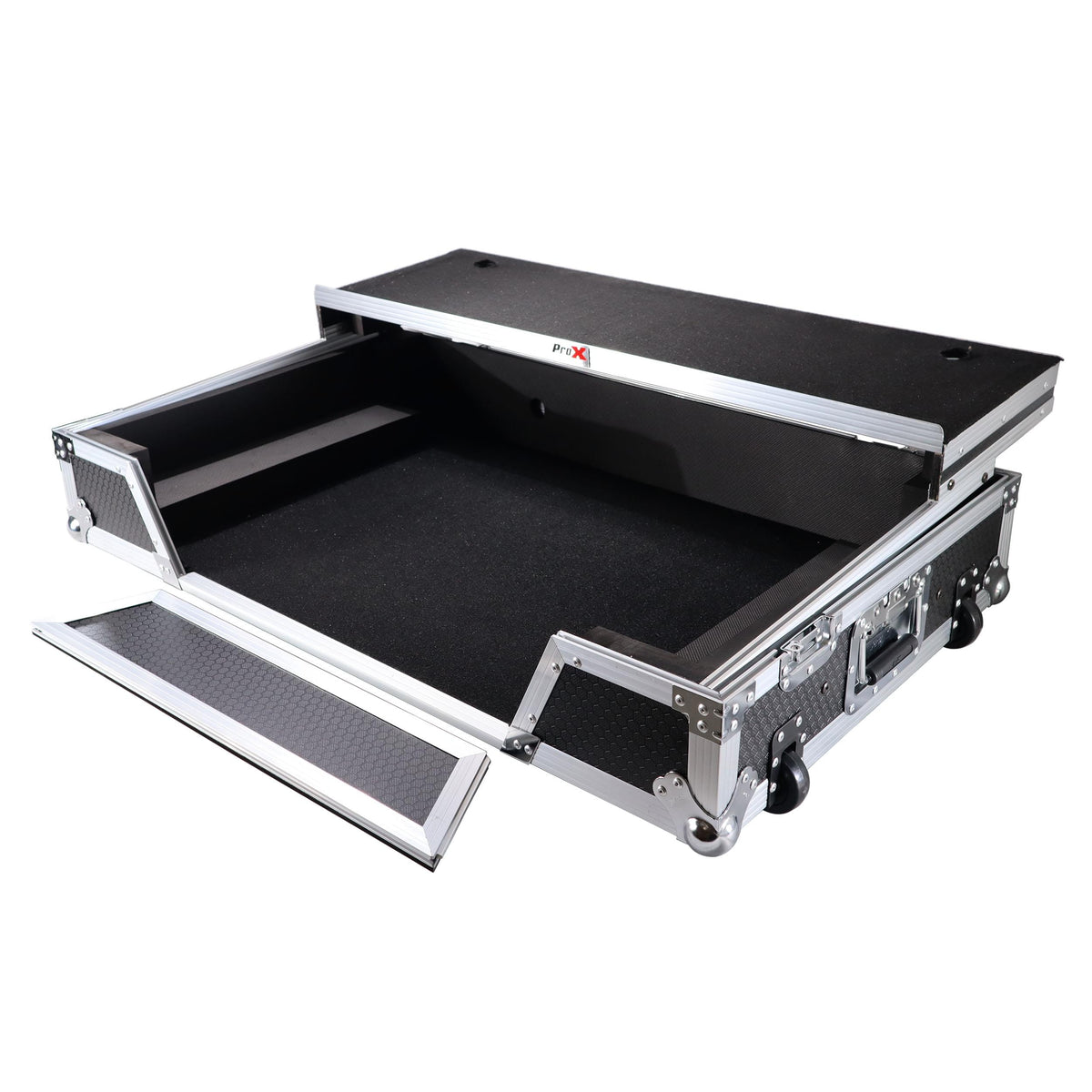 ProX ATA Flight Case For Pioneer XDJ-XZ DJ Controller with Laptop Shelf 1U Rack Space and Wheels.