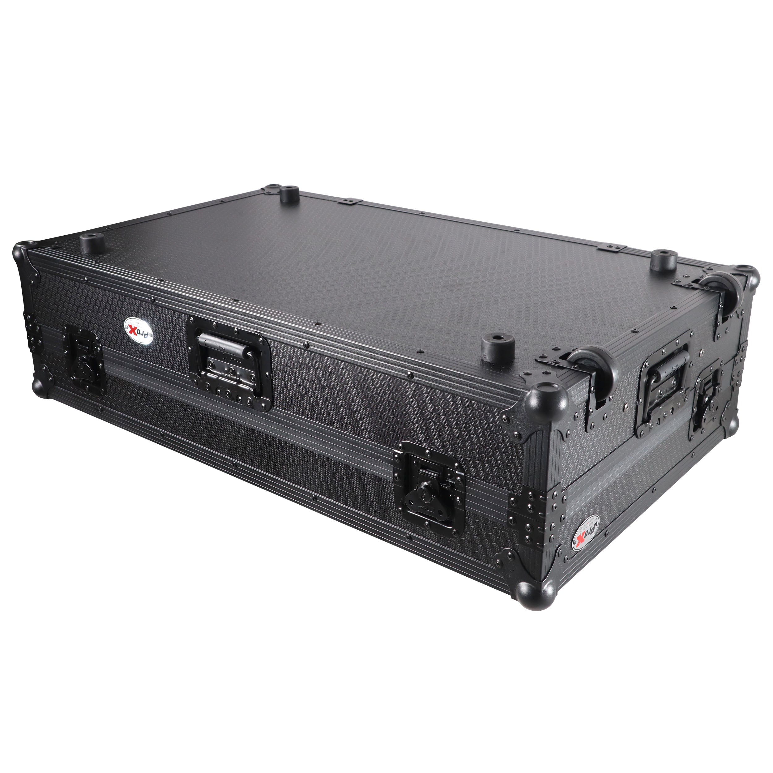 ProX ATA Flight Case For Pioneer XDJ-XZ DJ Controller with Laptop Shelf 1U Rack Space and Wheels - Black