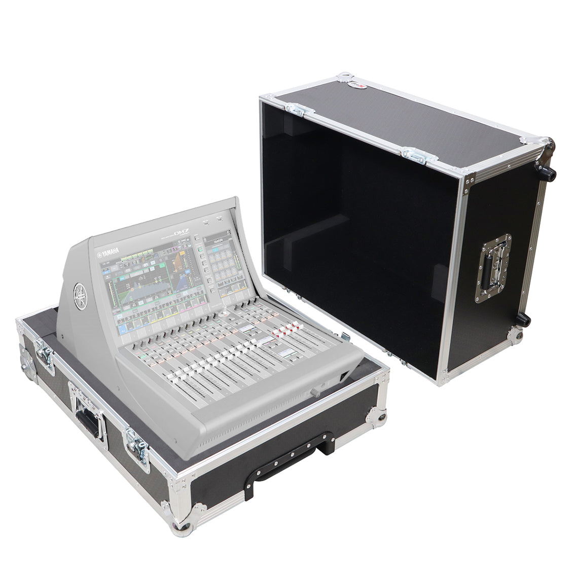 ProX ATA Flight Console Case for Yamaha DM7 Compact with Pull Handle and Wheels