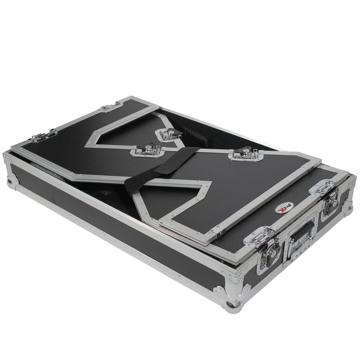 ProX Z-Table Jr Folding DJ Table Mobile Workstation Flight Case Style with Handles and Wheels.