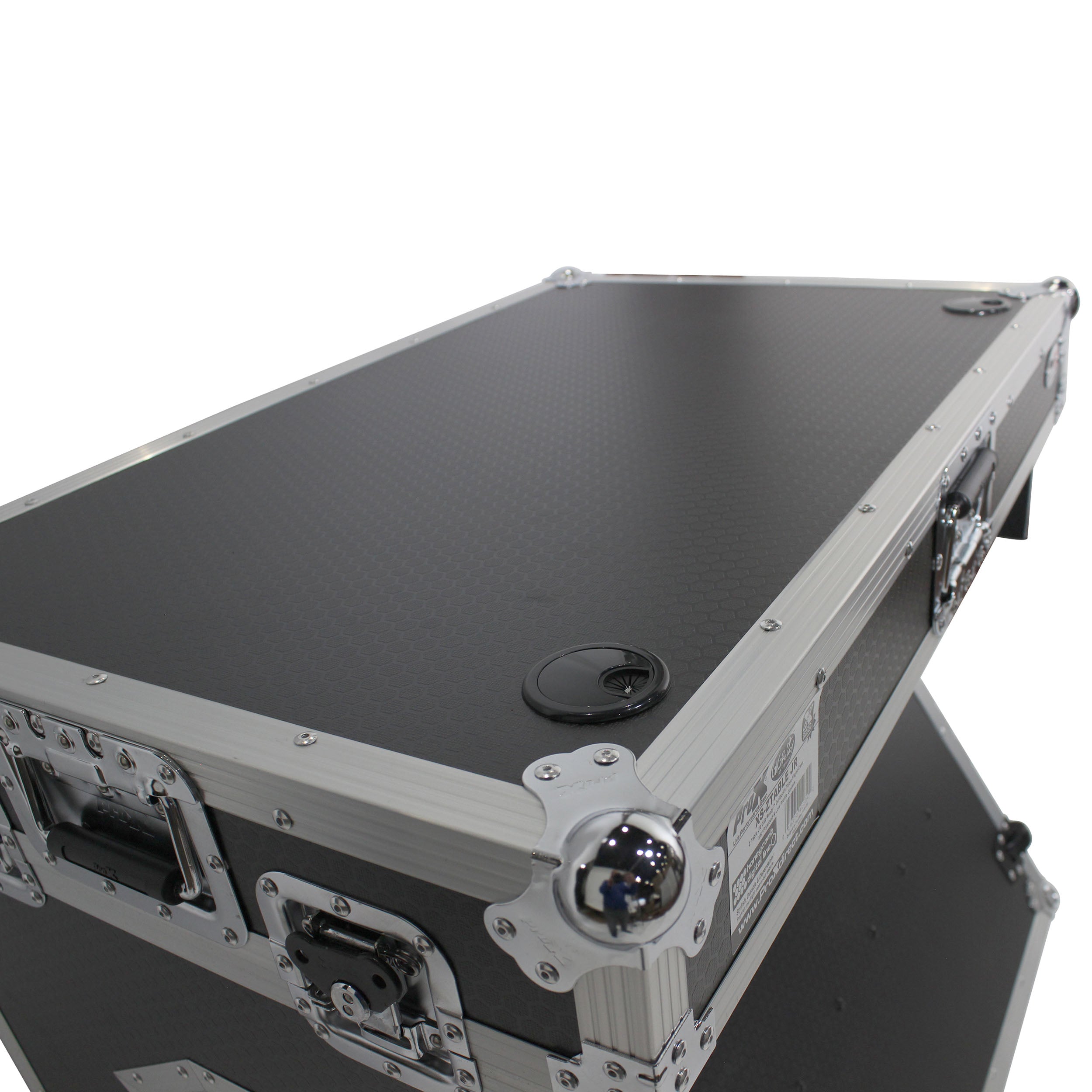 ProX Z-Table Jr Folding DJ Table Mobile Workstation Flight Case Style with Handles and Wheels