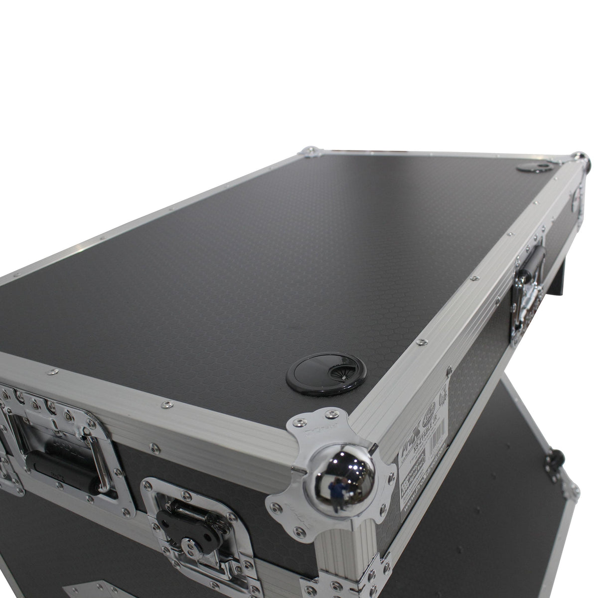 ProX Z-Table Jr Folding DJ Table Mobile Workstation Flight Case Style with Handles and Wheels.