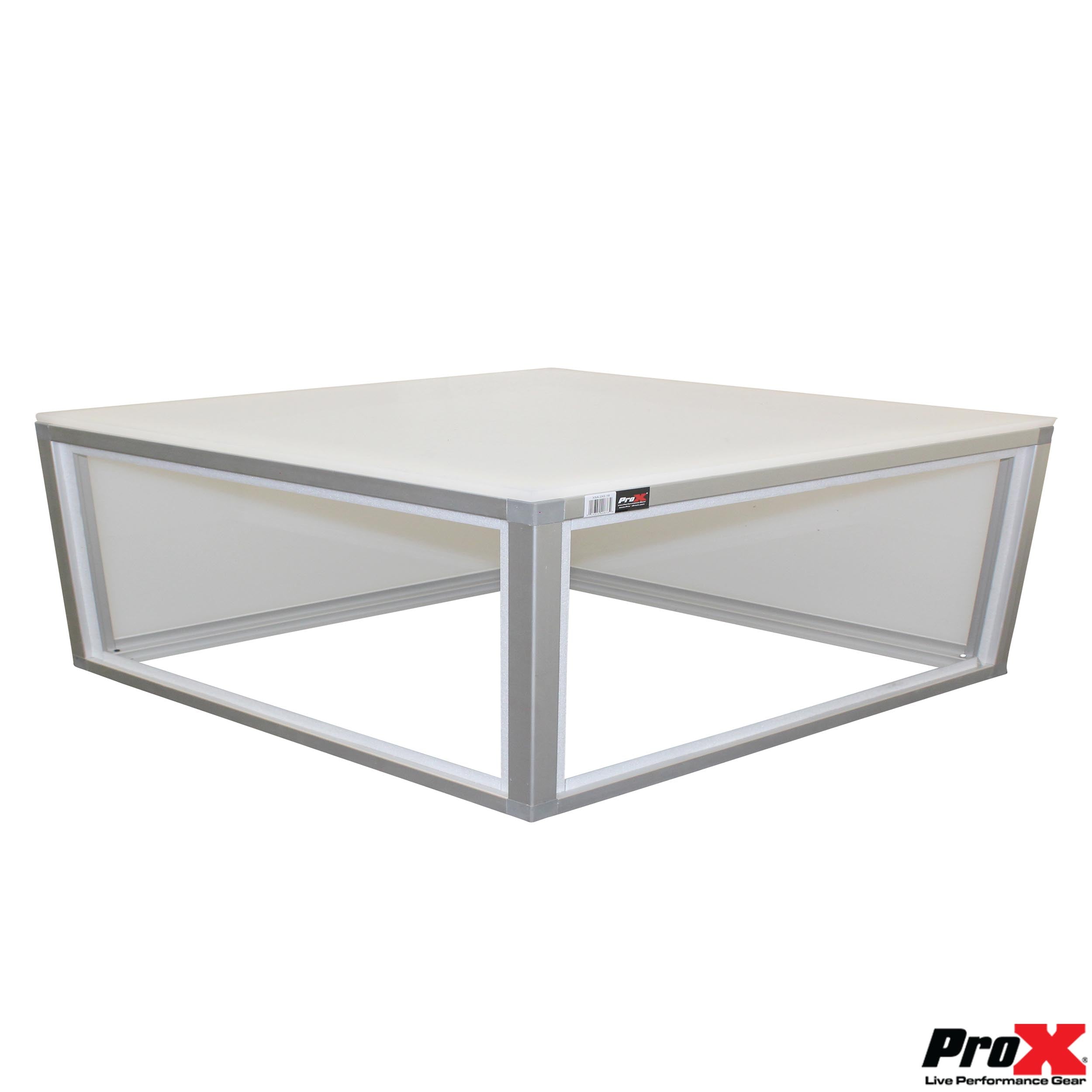 ProX Lumo Stage Acrylic Stage 2'x'2x8" Platform Cube Light Box Section for Disco Style Dance Floor - Includes 2 side Panels