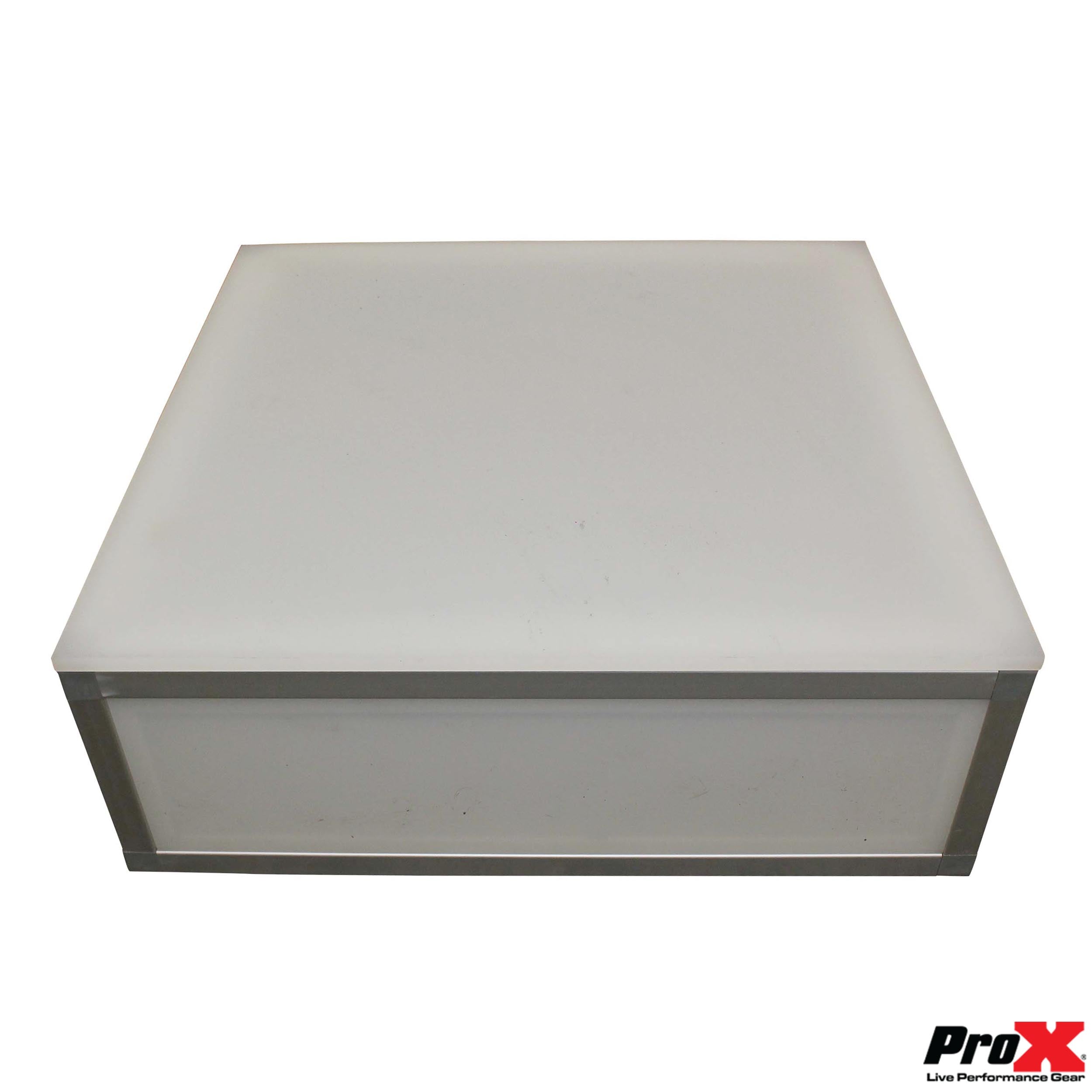 ProX Lumo Stage Acrylic Stage 2'x'2x8" Platform Cube Light Box Section for Disco Style Dance Floor - Includes 2 side Panels