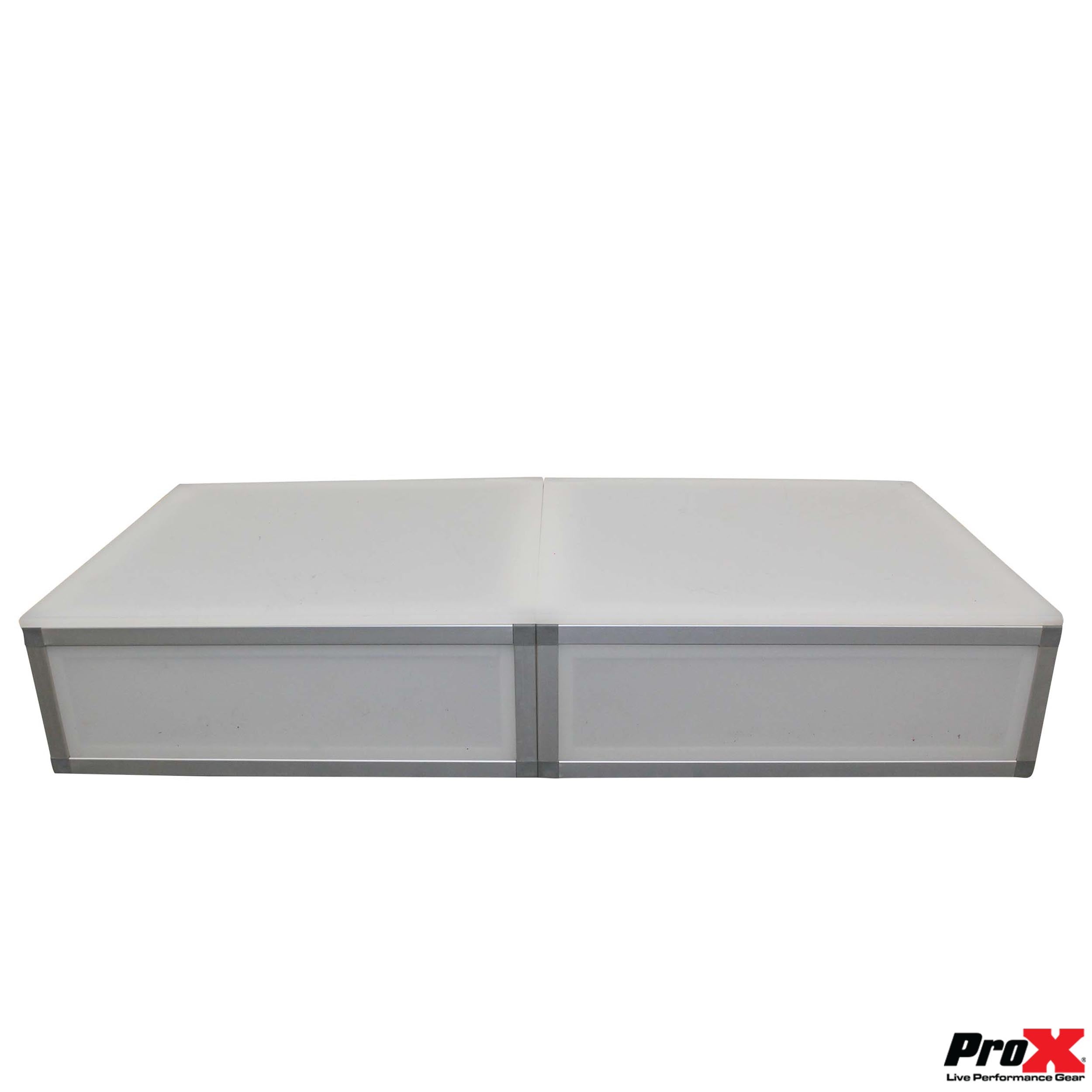 ProX Lumo Stage Acrylic Stage 2'x'2x8" Platform Cube Light Box Section for Disco Style Dance Floor - Includes 2 side Panels