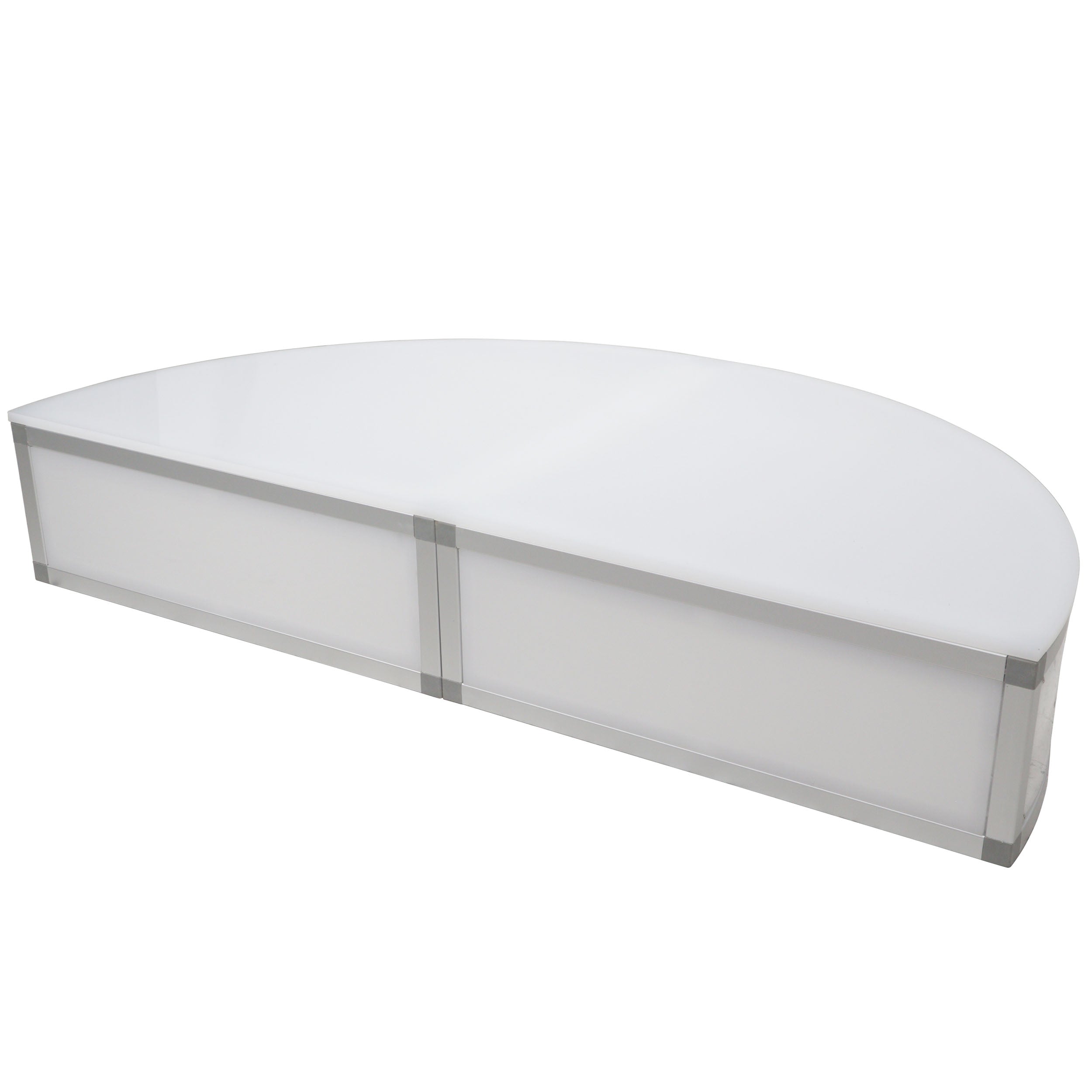 ProX Lumo Stage Acrylic Platform 2'x'2x8" Rounded Cube Section Riser for LED Lighting Dance Floor - Includes (3) Side Panels