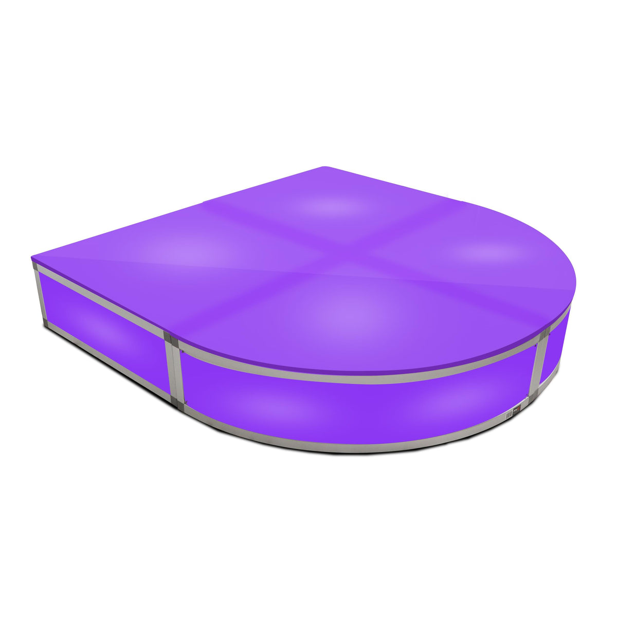 ProX Lumo Stage Acrylic Platform 2'x'2x8" Rounded Cube Section Riser for LED Lighting Dance Floor - Includes (3) Side Panels.