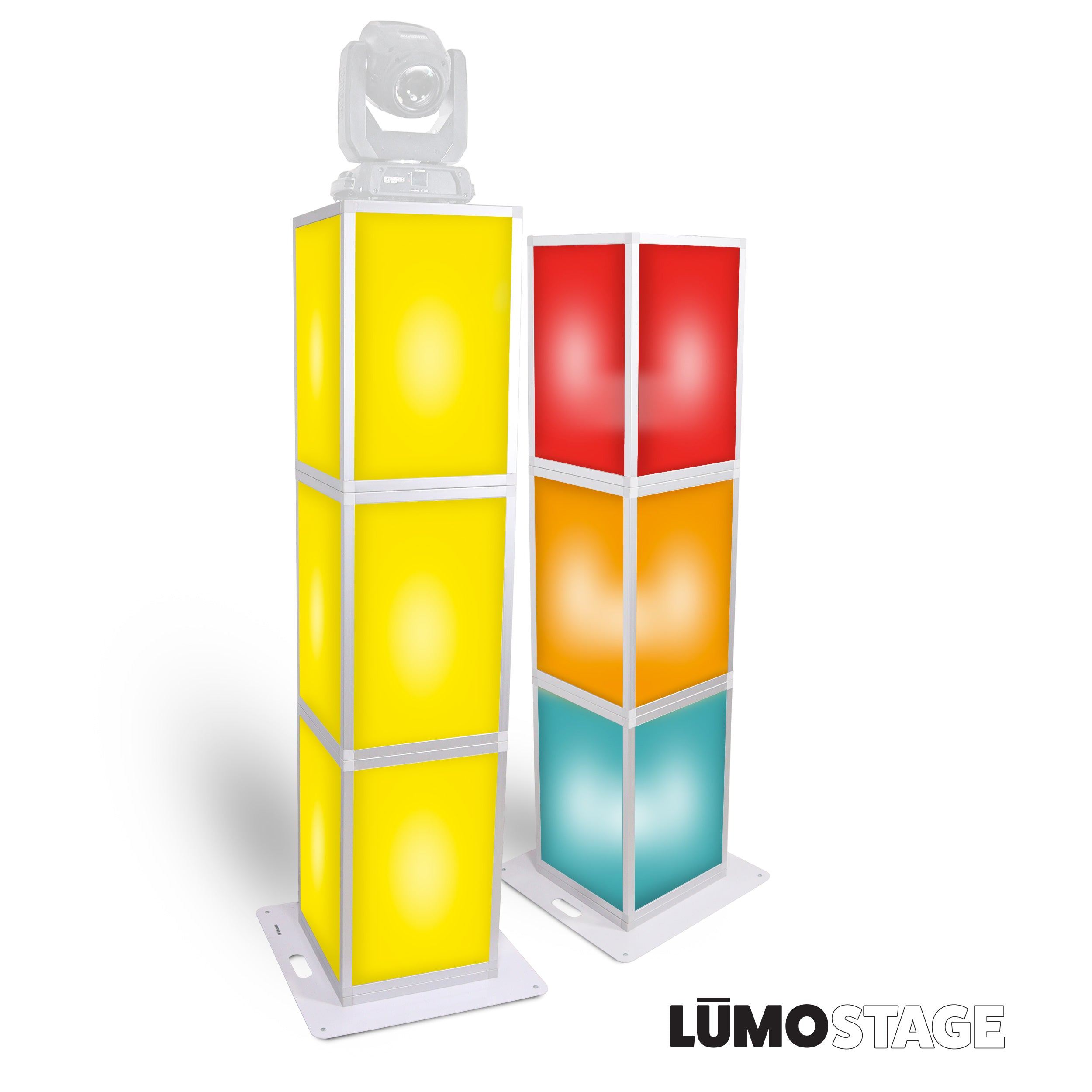 ProX Lumo Stage Acrylic Pillar 6' Column Cube Section Display Pedestal and Base for LED DJ Stage Lighting Dance Floor