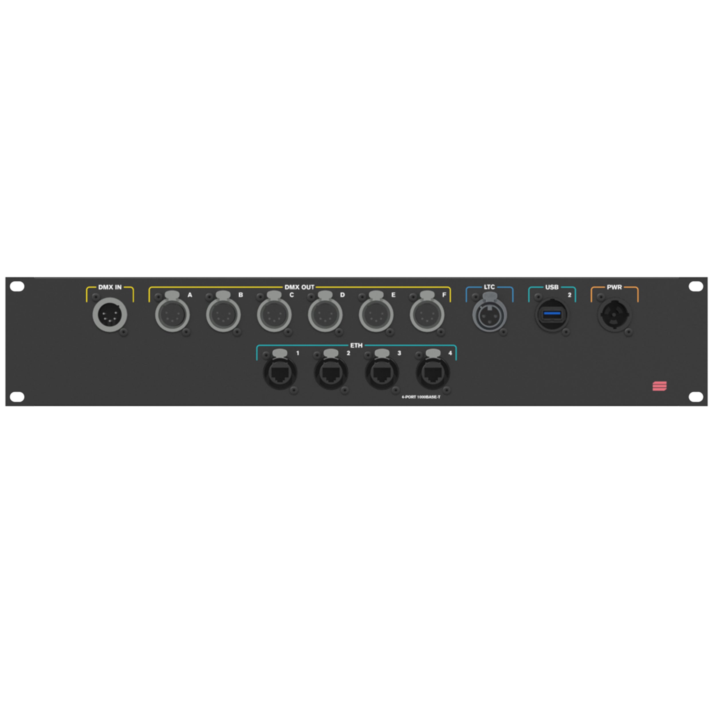 ProX Connection System Light 2U (PWR,LTC,DMX,ETH,USB) by Santosom