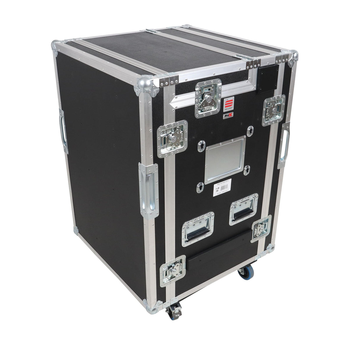 ProX Video Control Workstation Flight Case 16U + 5U Rack with Dual Side Tables & Triple Monitor Mount by Santosom.
