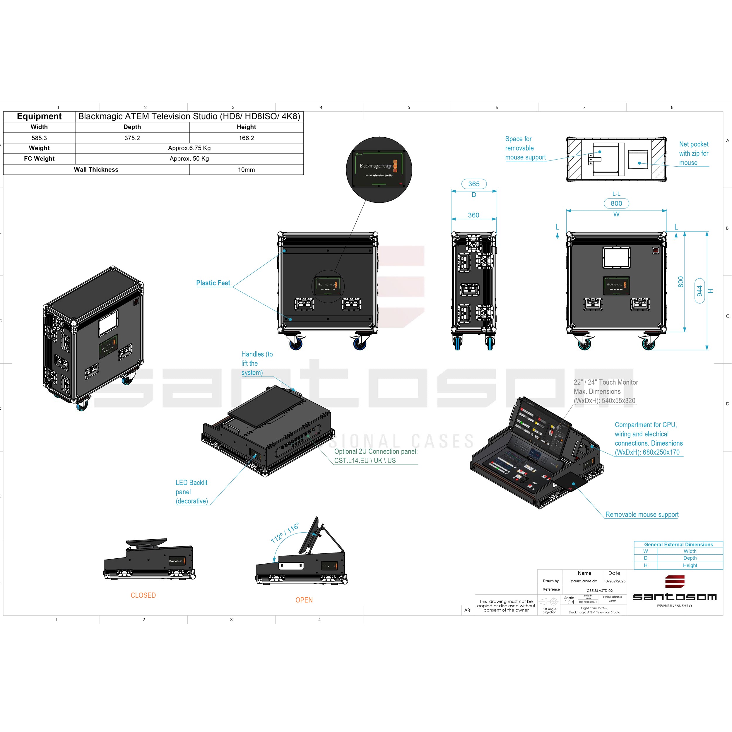 ProX Broadcast Flight case Blackmagic ATEM Television Studio by Santosom
