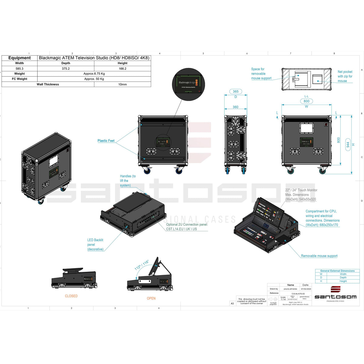 ProX Broadcast Flight case Blackmagic ATEM Television Studio by Santosom.