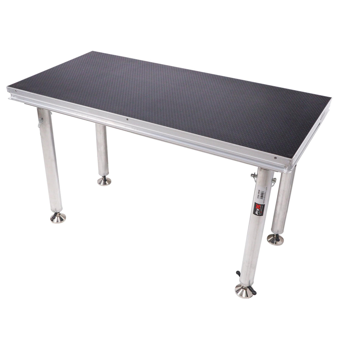 ProX StageQ 2 ft x 4 ft Stage Deck w/ 4 Adjustable 28–48 inch Legs.