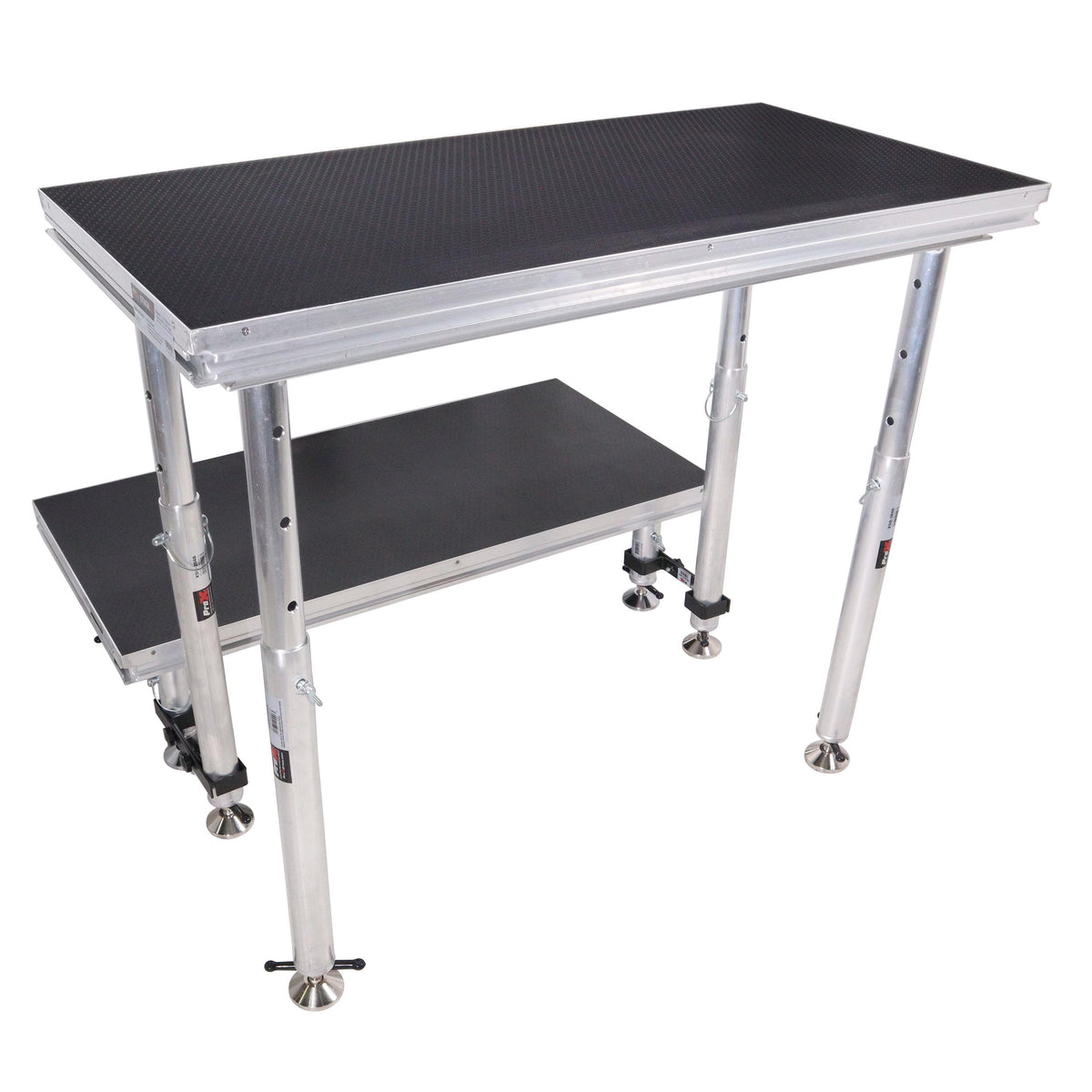 ProX StageQ 2 ft x 4 ft Stage Deck w/ 4 Adjustable 28–48 inch Legs.