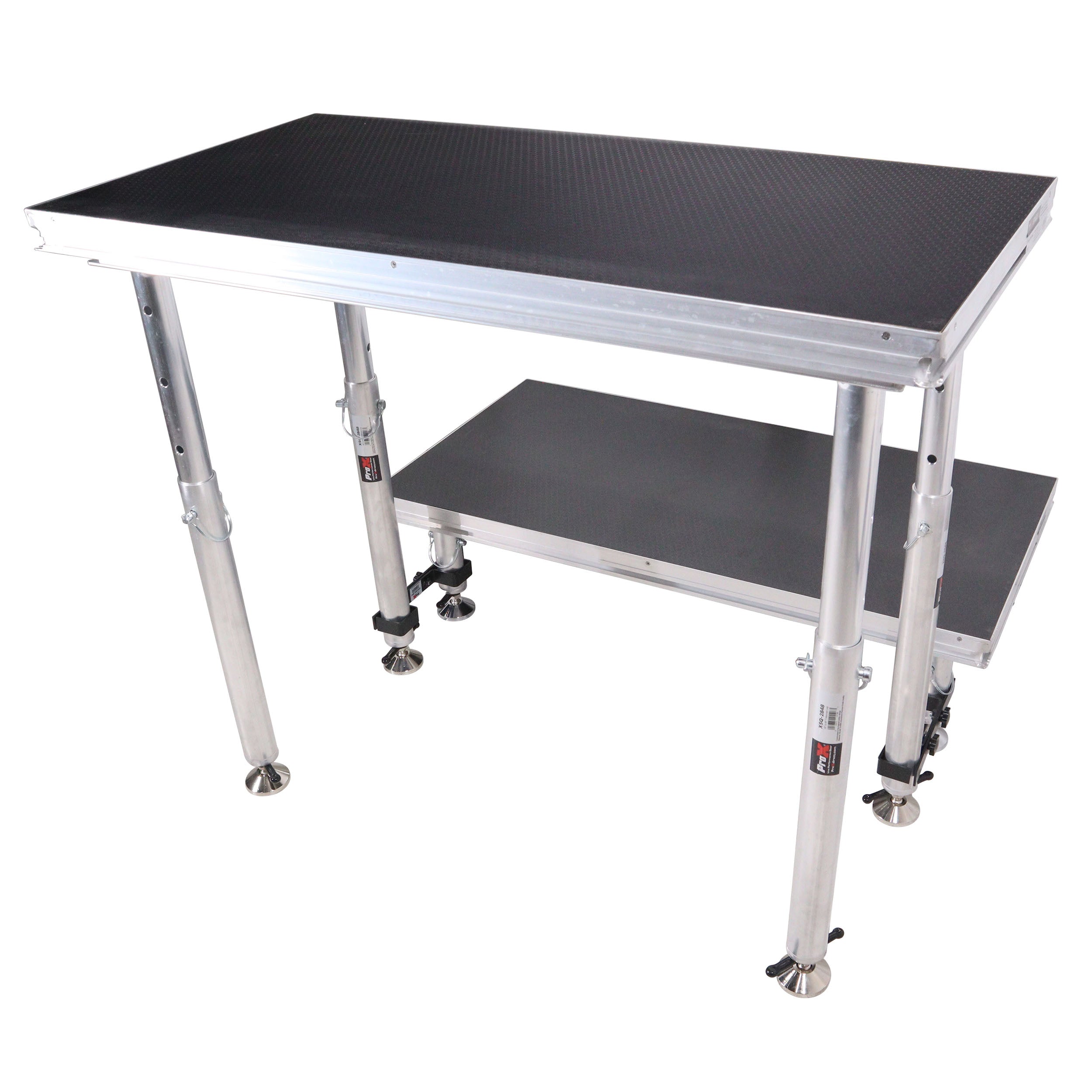 ProX StageQ 2 ft x 4 ft Stage Deck w/ 4 Adjustable 28–48 inch Legs