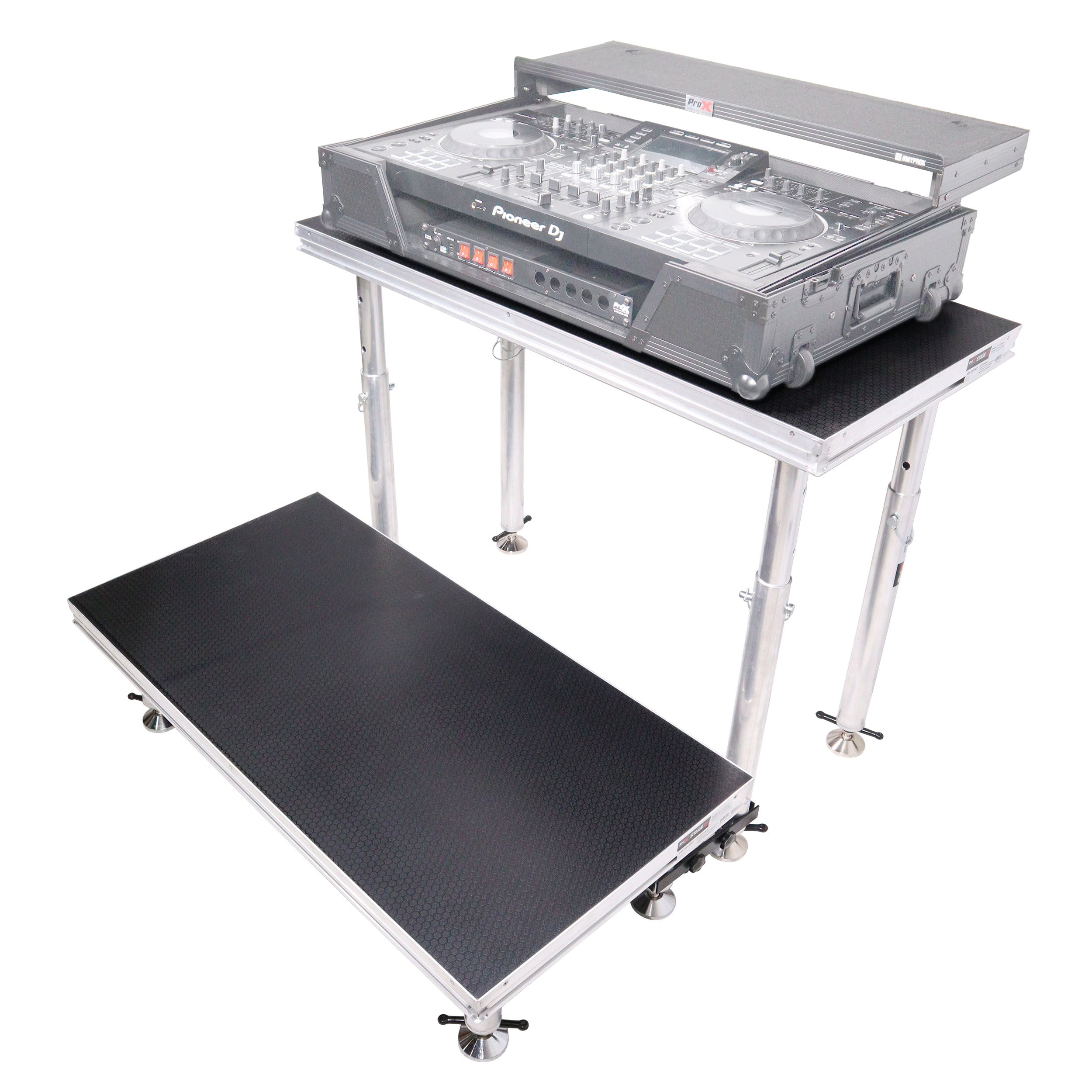 ProX StageQ 2 ft x 4 ft Stage Deck w/ 4 Adjustable 28–48 inch Legs