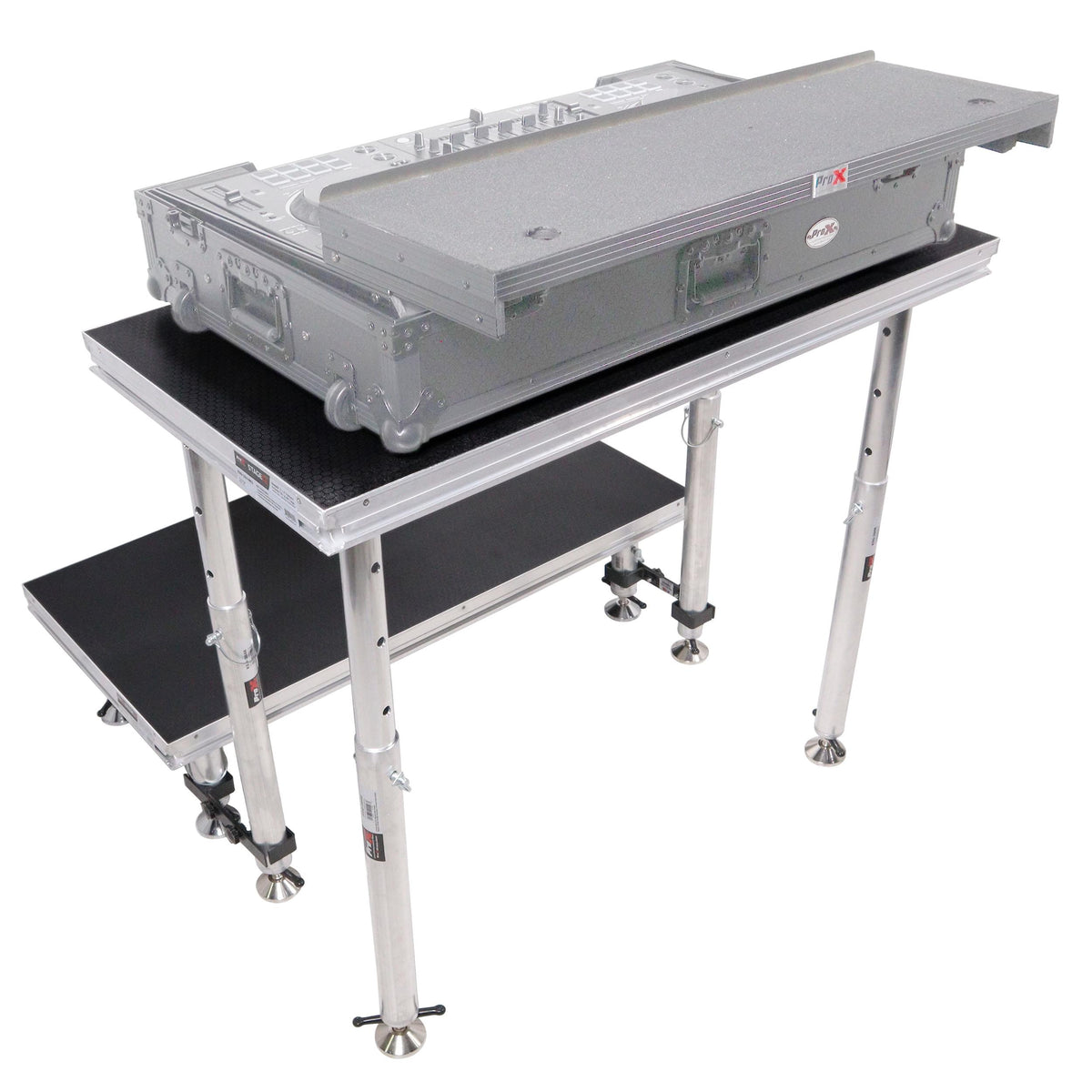 ProX StageQ 2 ft x 4 ft Stage Deck w/ 4 Adjustable 28–48 inch Legs.