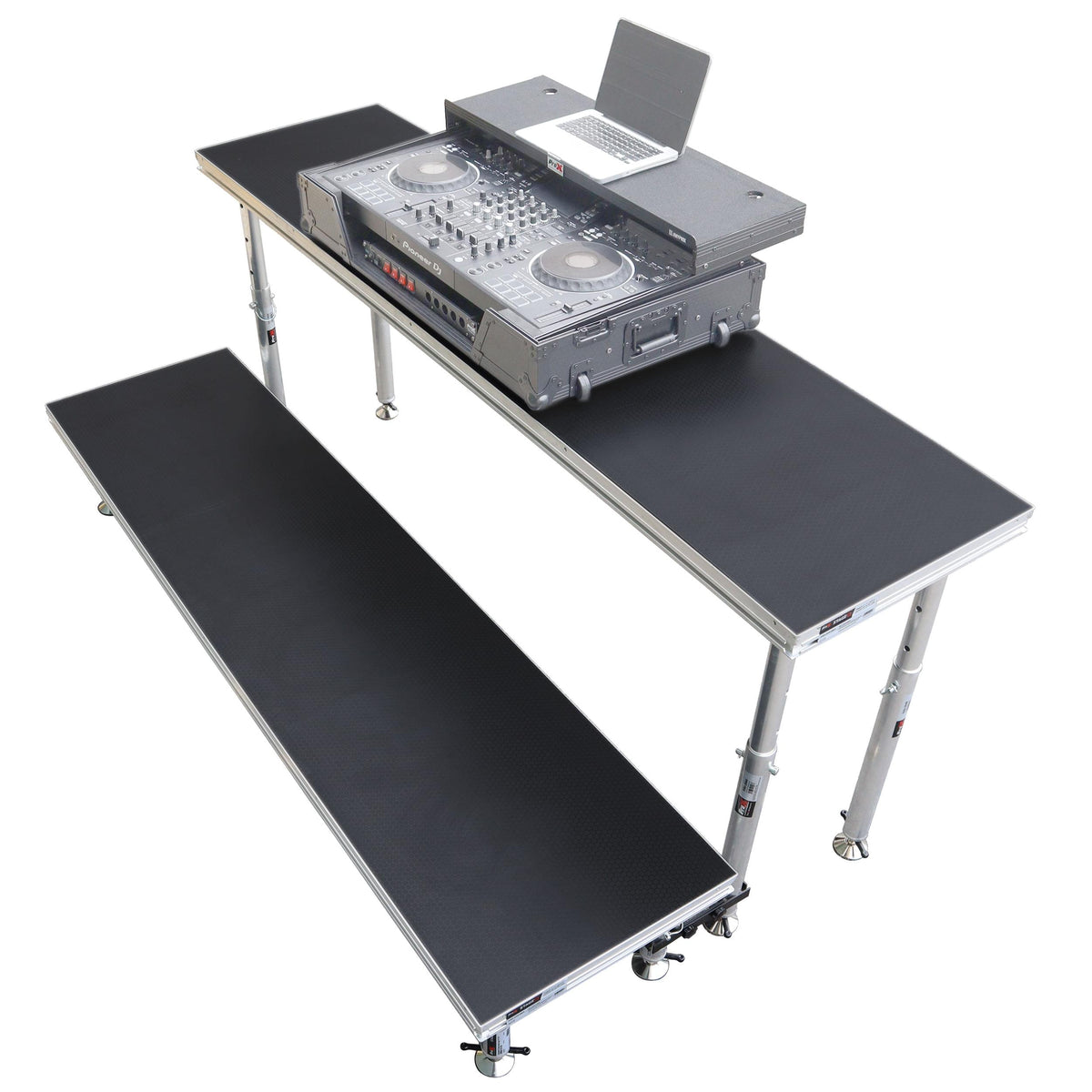 ProX StageQ 2 ft x 8 ft Stage Deck w/ 4 Adjustable 28–48 inch Legs.