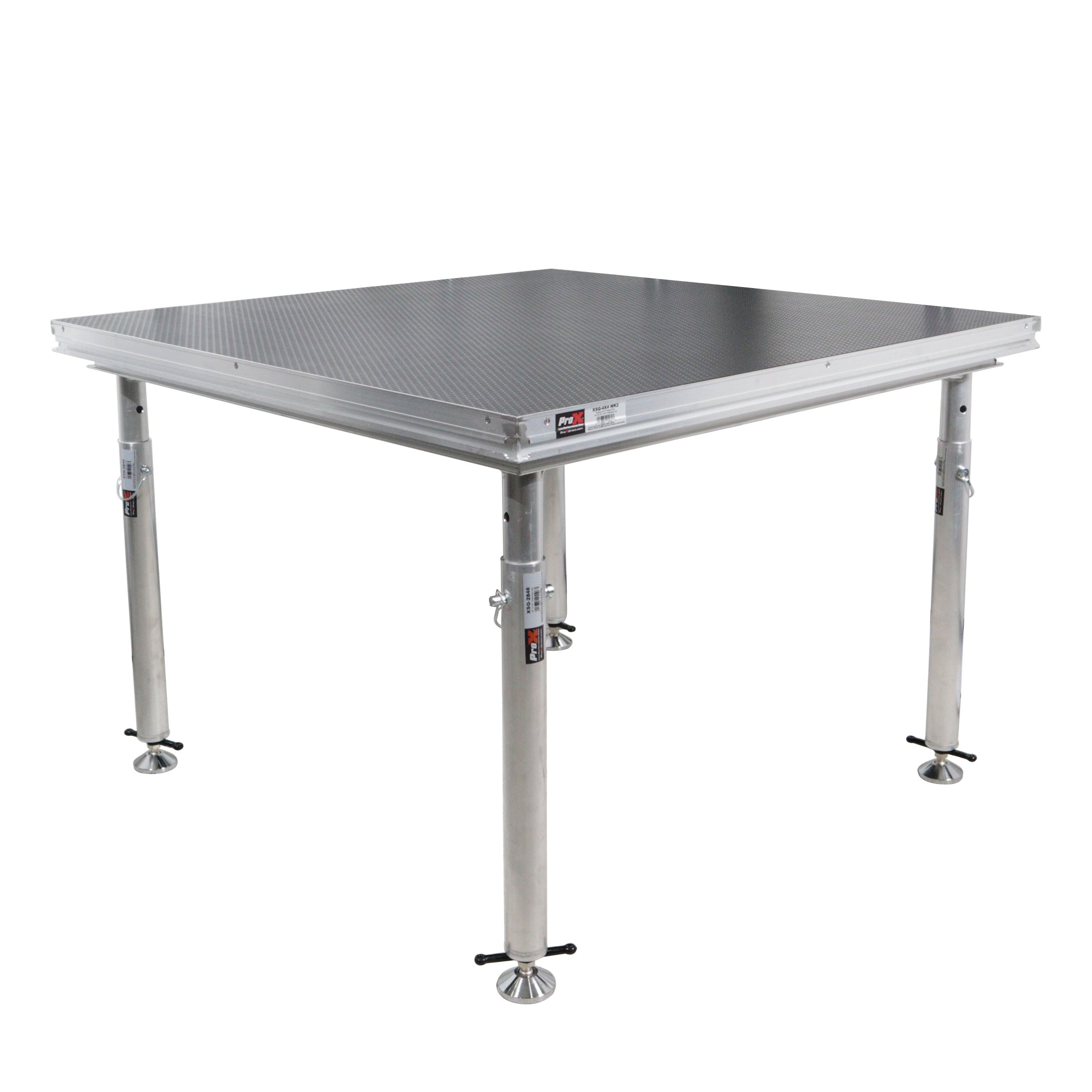 ProX StageQ 4 ft x 4 ft Stage Deck w/ 4 Adjustable 28–48 inch Legs