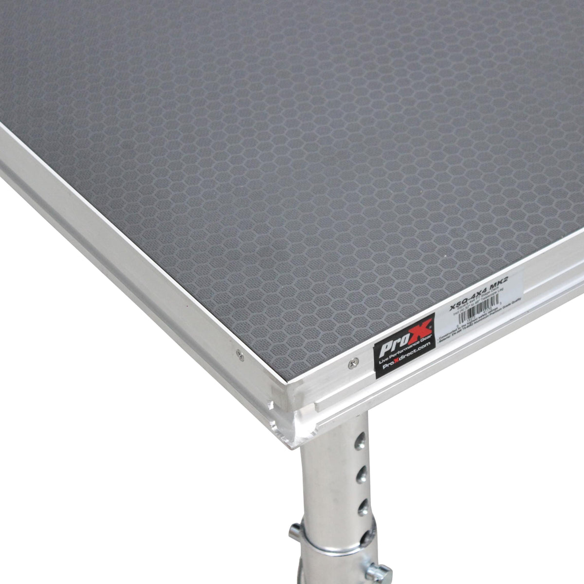 ProX StageQ 4 ft x 4 ft Stage Deck w/ 4 Adjustable 28–48 inch Legs.