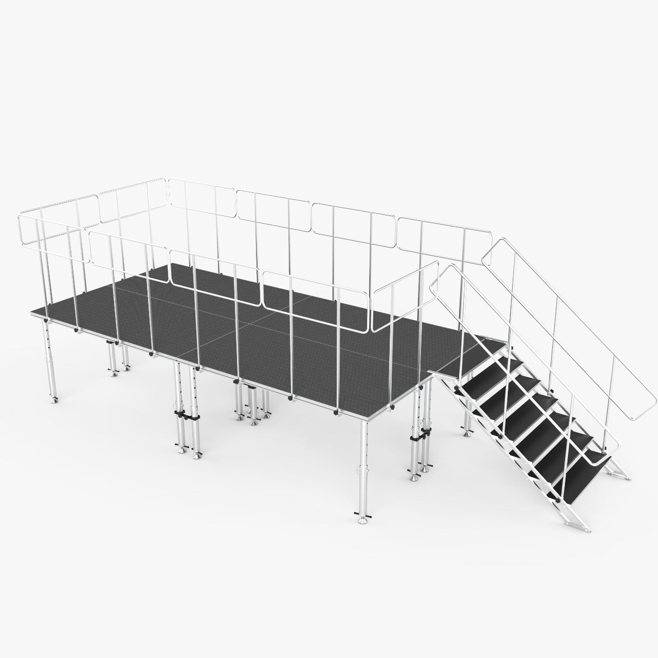 ProX 8FT x 16FT Stage Q 4 Stage Platforms Social Distancing Package Height Adjustable 28-48 inch