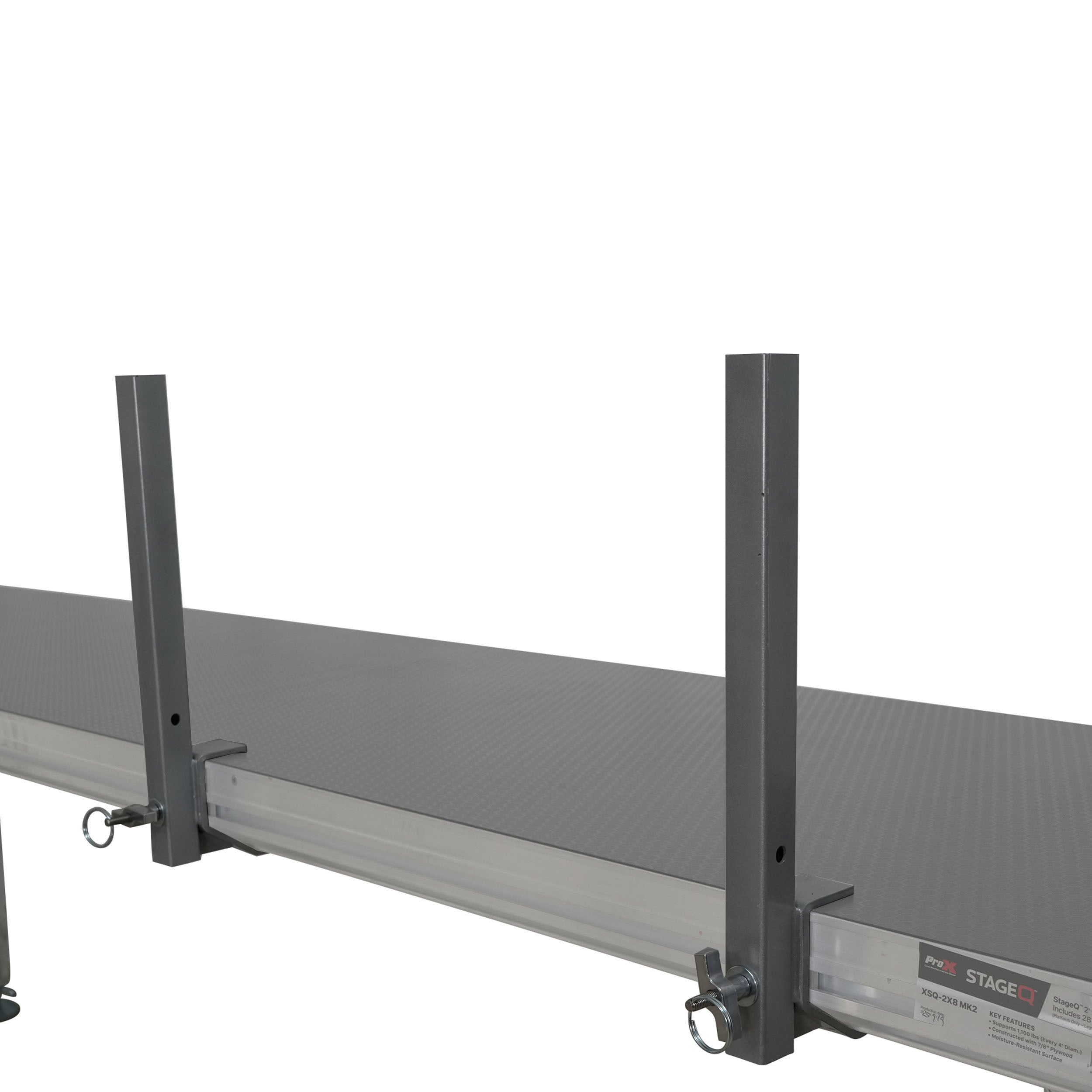 ProX 8 FT Professional Single Guard Rail for StageQ Portable Stage Platform