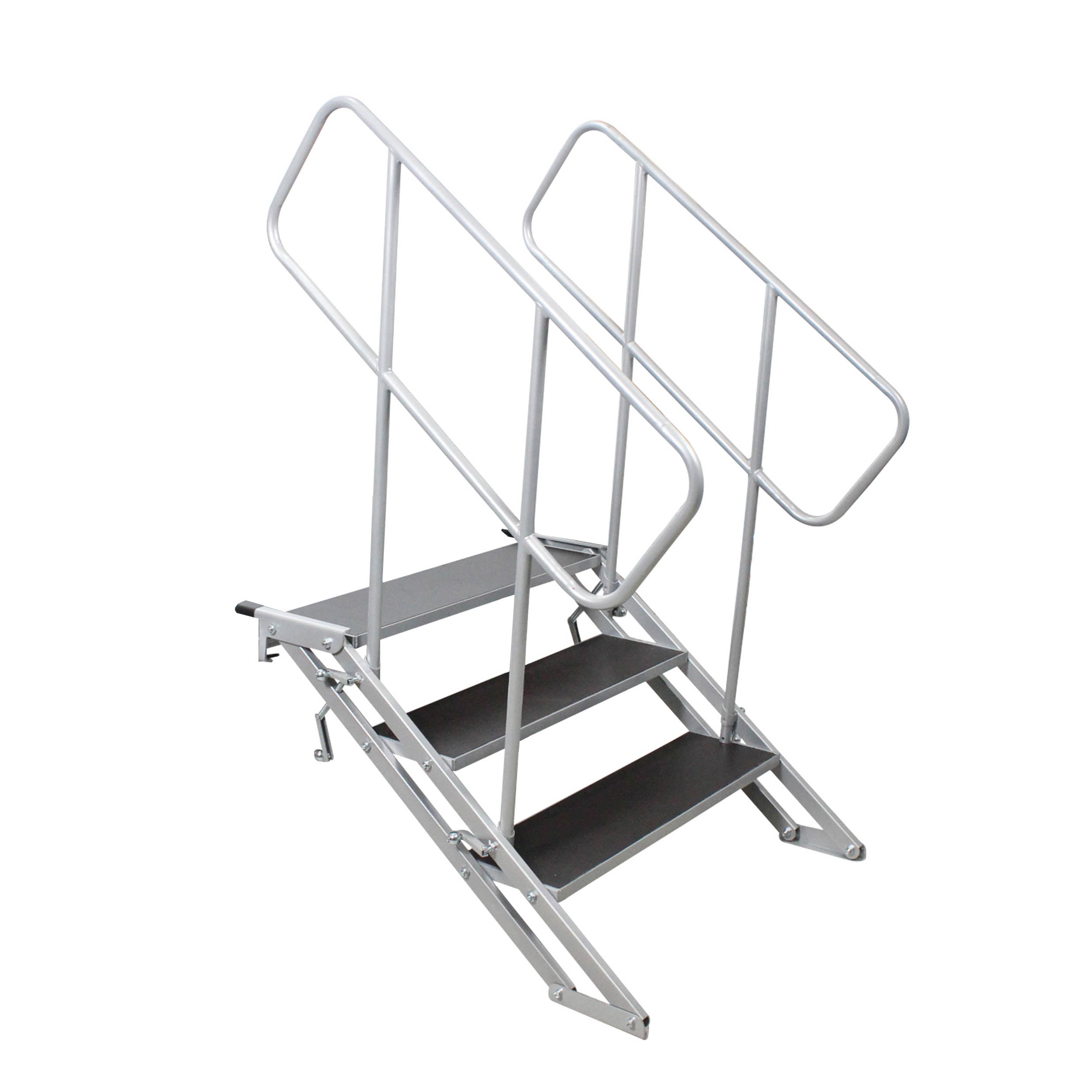 ProX StageQ 3 Step Heavy Duty Foldable Adjustable 18 to 28 Inch with Rail