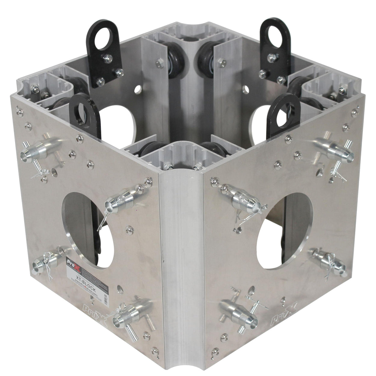 ProX Ground Support Sleeve Block 4 way corner for F34 Truss Segment Systems for roof system Structure Hoists Applications.